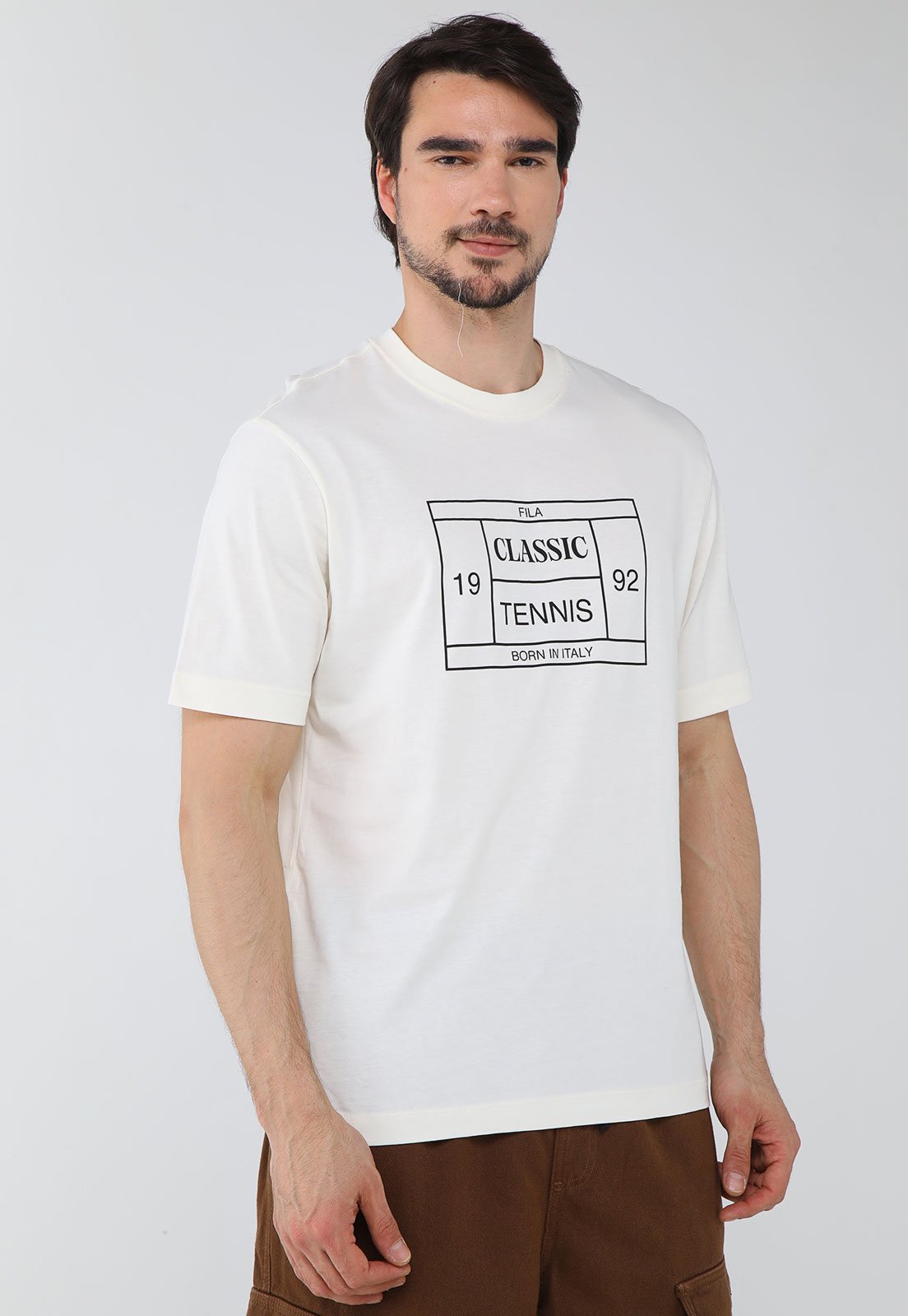 Camiseta Masculina Fila Comfort Tennis Union Branca