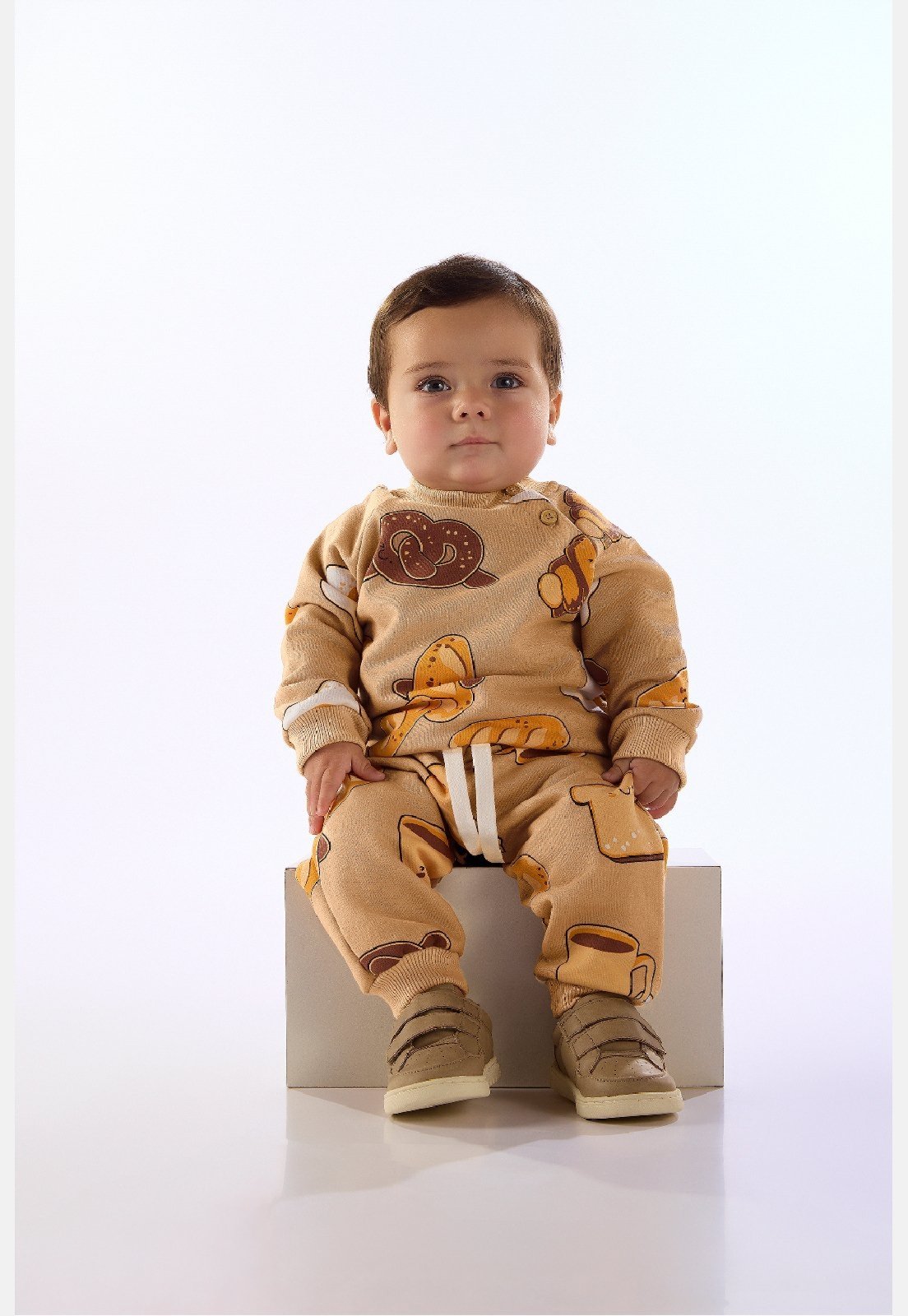 Infantil - Conjunto Blusão Baguette Três e Já Marrom