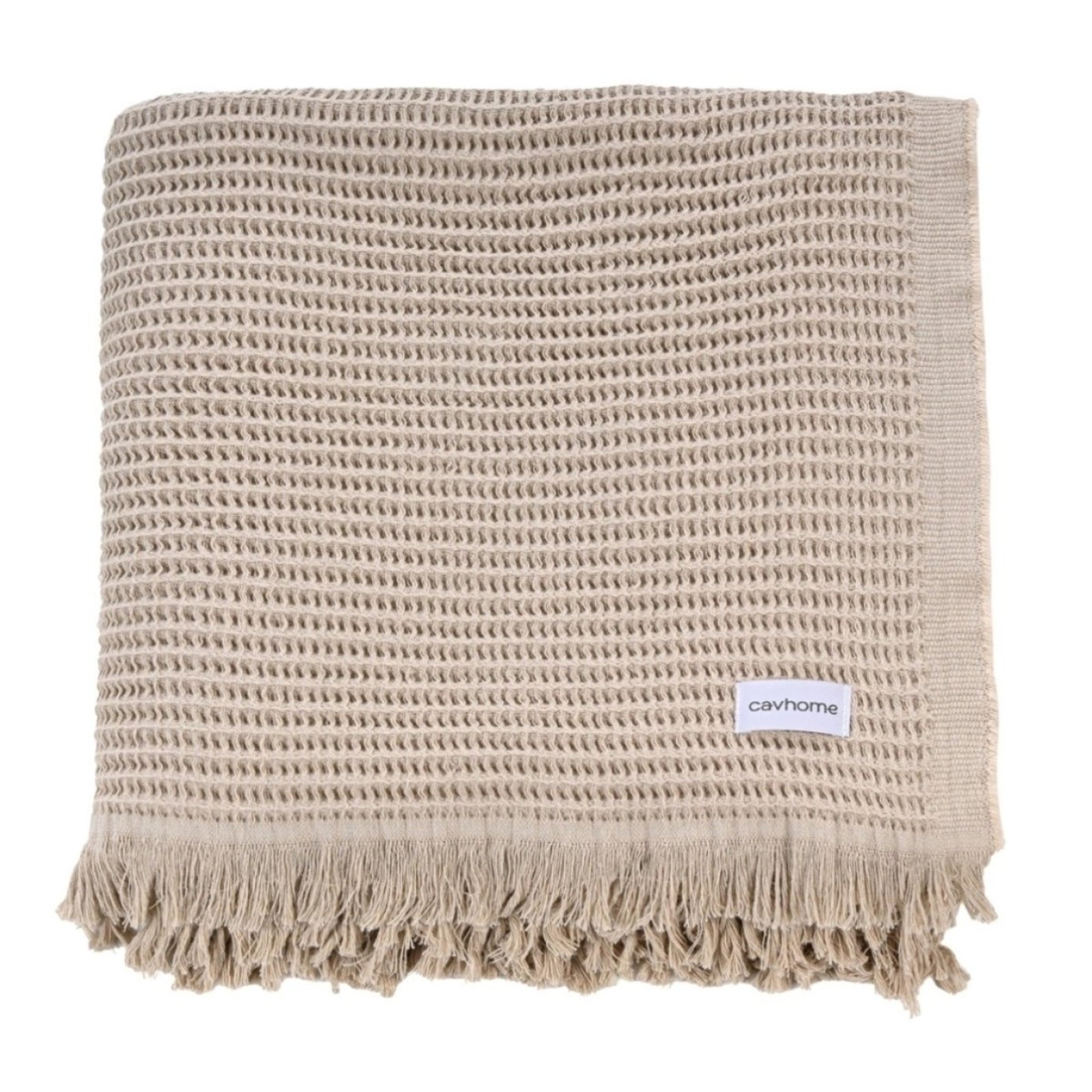 Manta Decorativa Cavhome Piquet Bege Nude