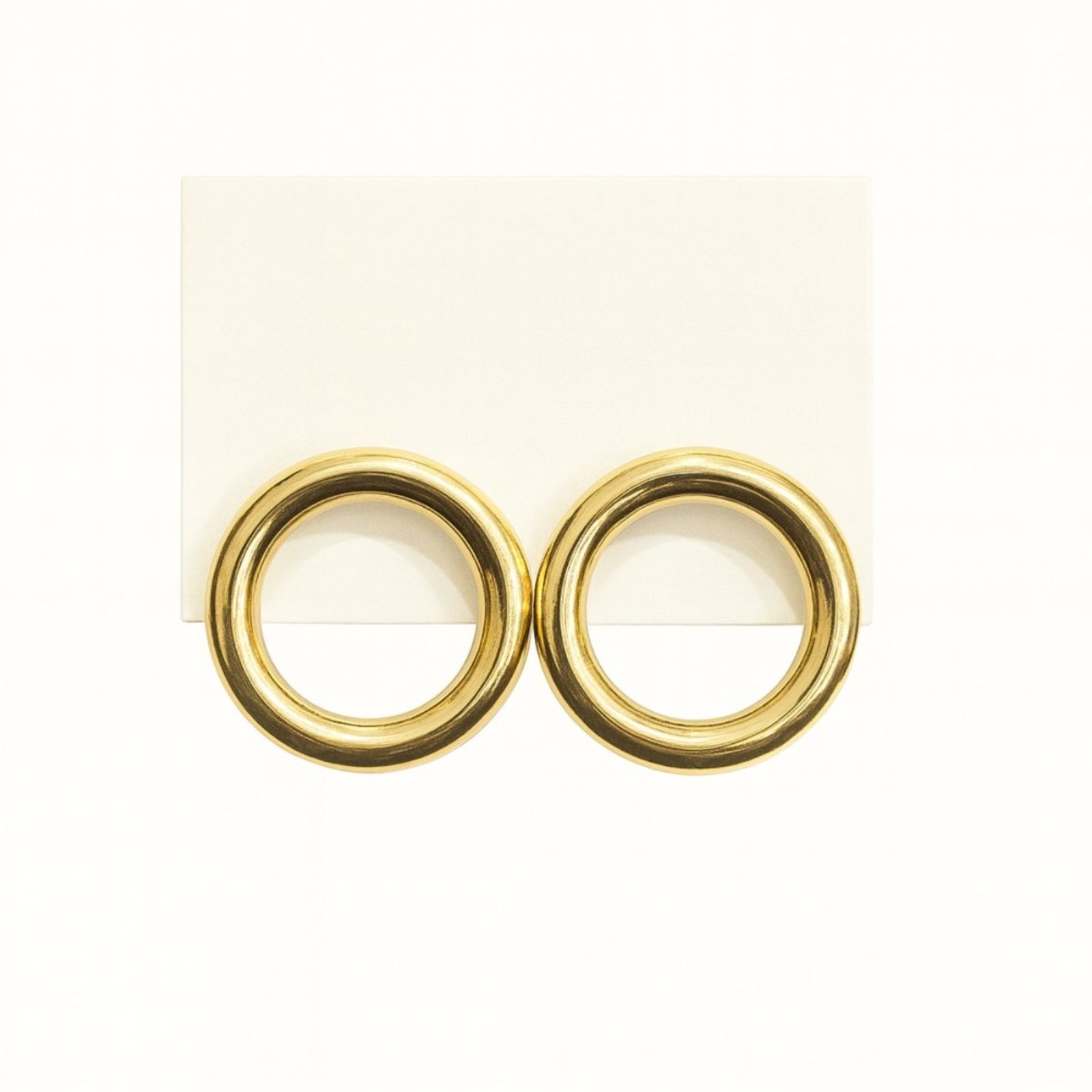 Brinco Vih Triny Arco Liso Banhado a Ouro