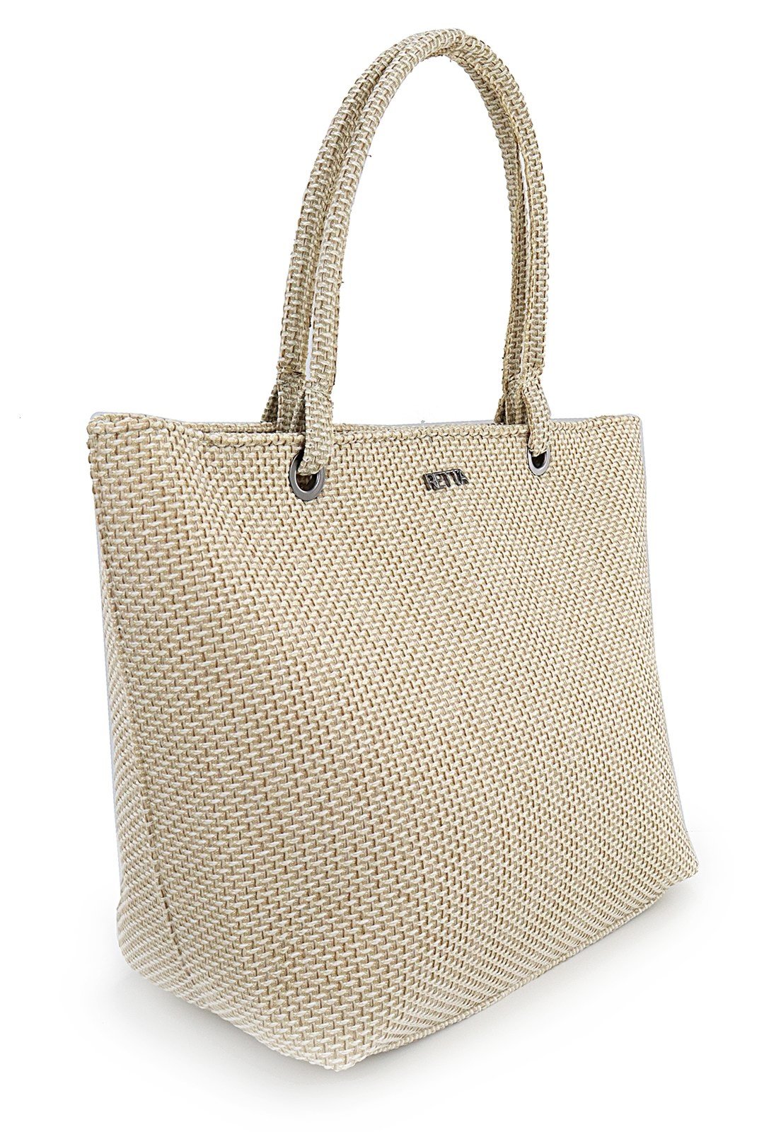 Vista 3 Bolsa Praia Com Ziper Mais Necessaire Brinde Retta Oficial Retta Shoes bege
