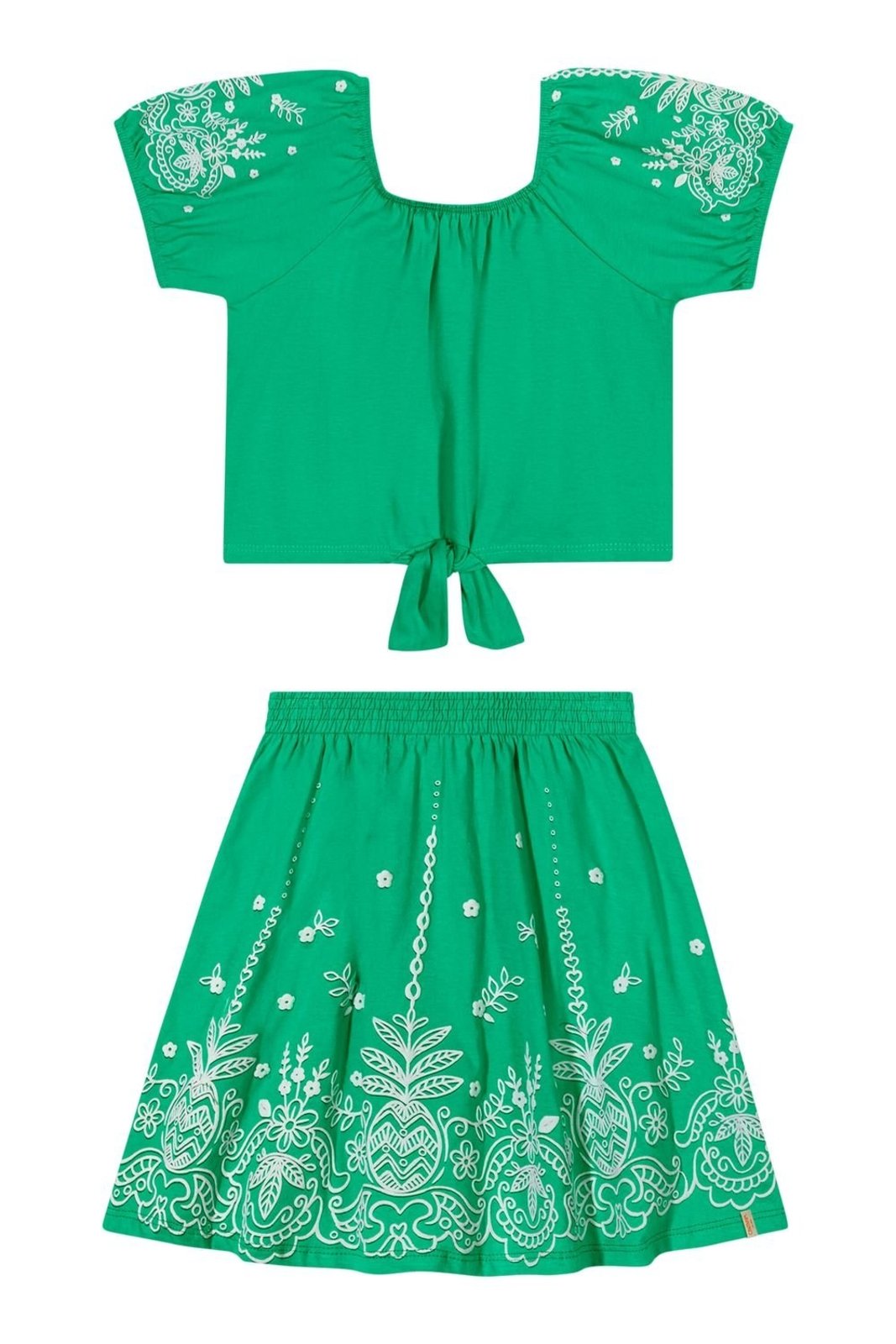 Infantil - Conjunto Menina Cantarim em Puff Elian Verde