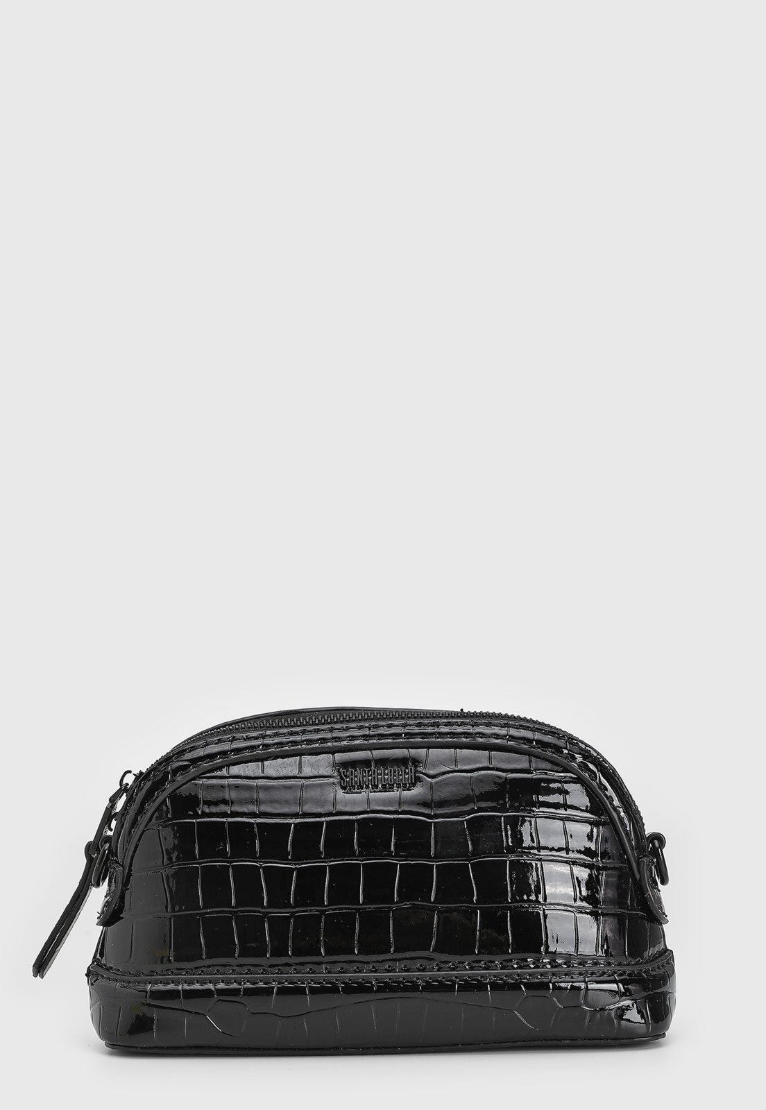 Bolsa Pequena Santa Lolla Textura Croco Preta