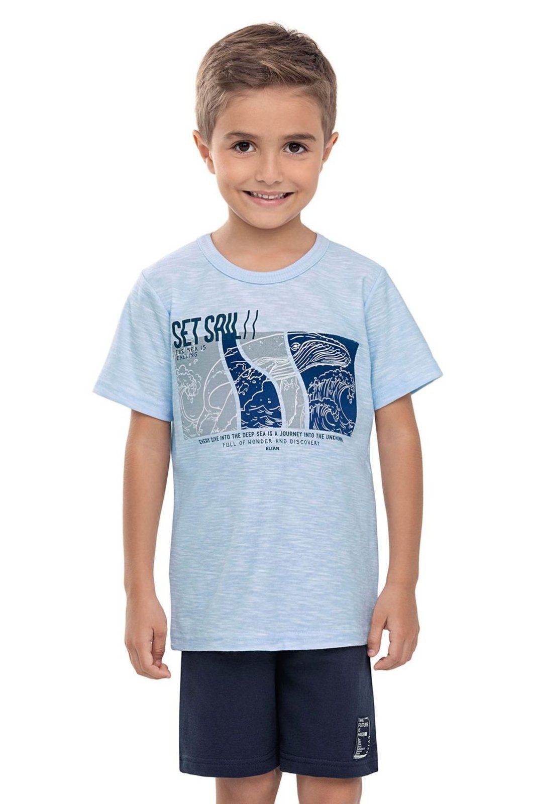 Infantil - Conjunto Menino Baleia Puff Elian Azul