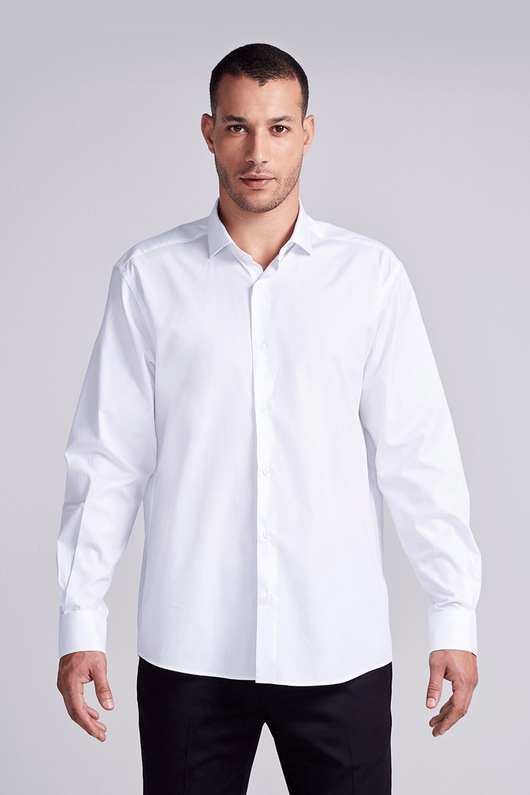HIGHSTIL Camisa Social Lisa Algodão Pima Comfort - Branco
