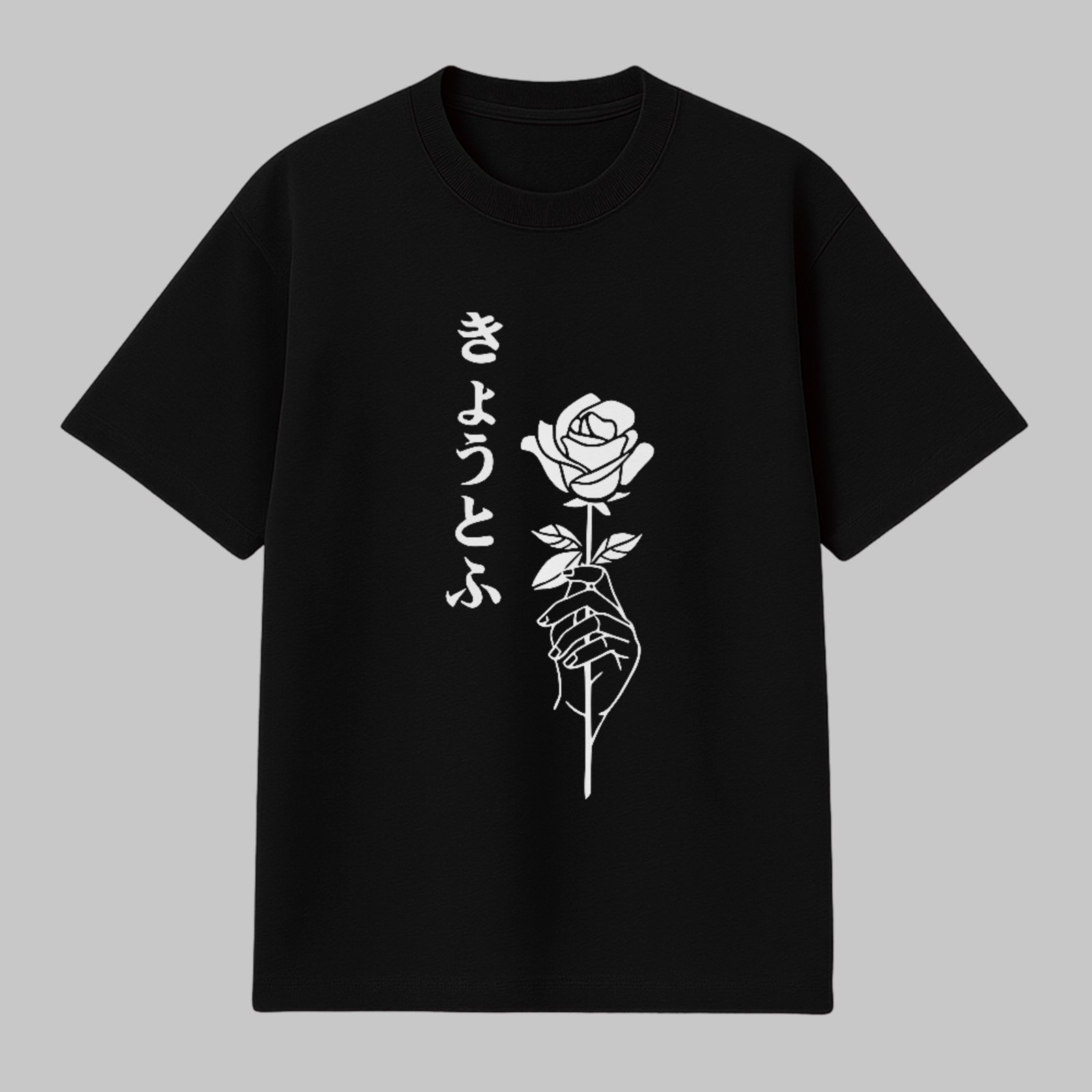 Camiseta Básica Rosa Minimalista Estética Delicada Streetwear Preto