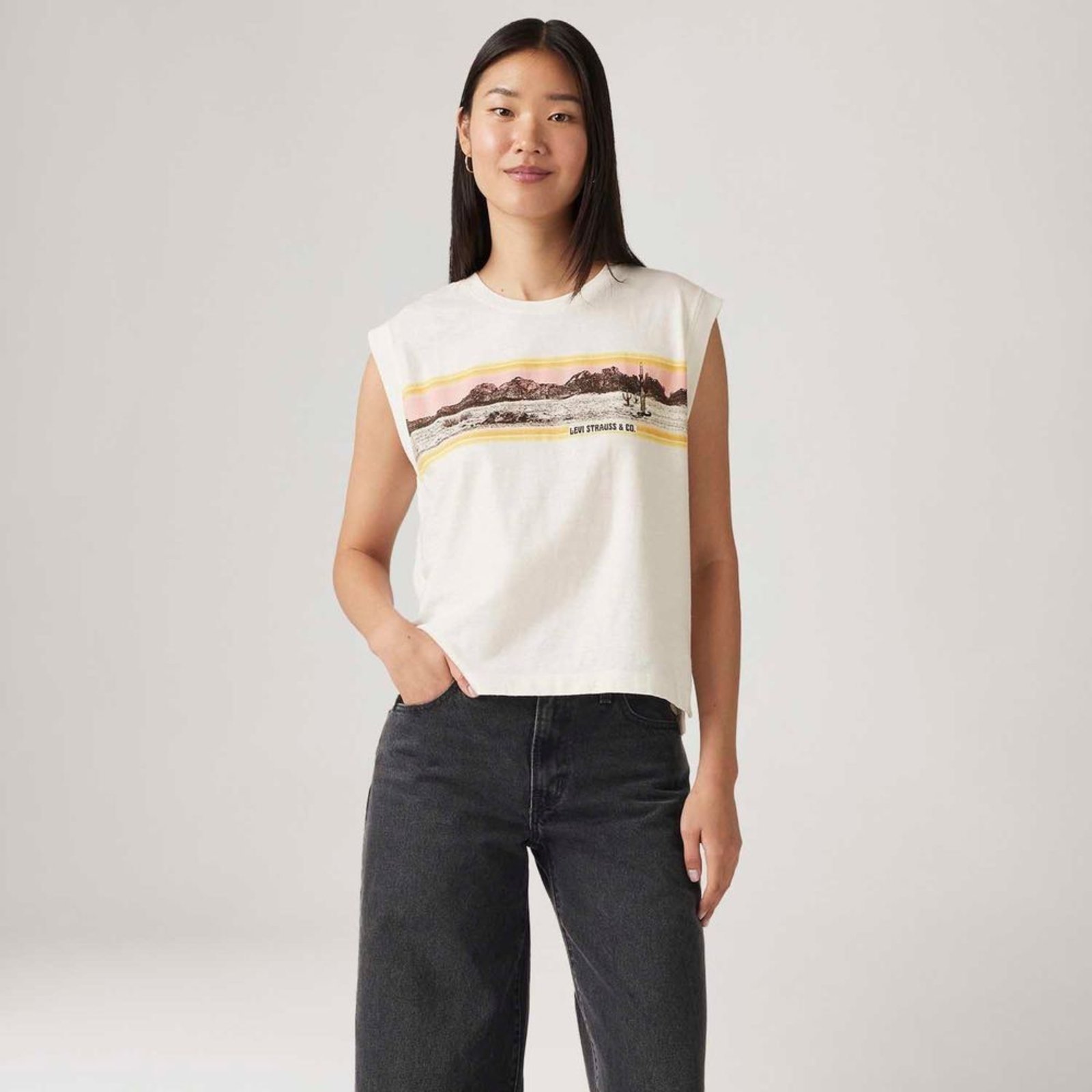 Blusa Levi’s® Boxy Tank Branca Manga Curta
