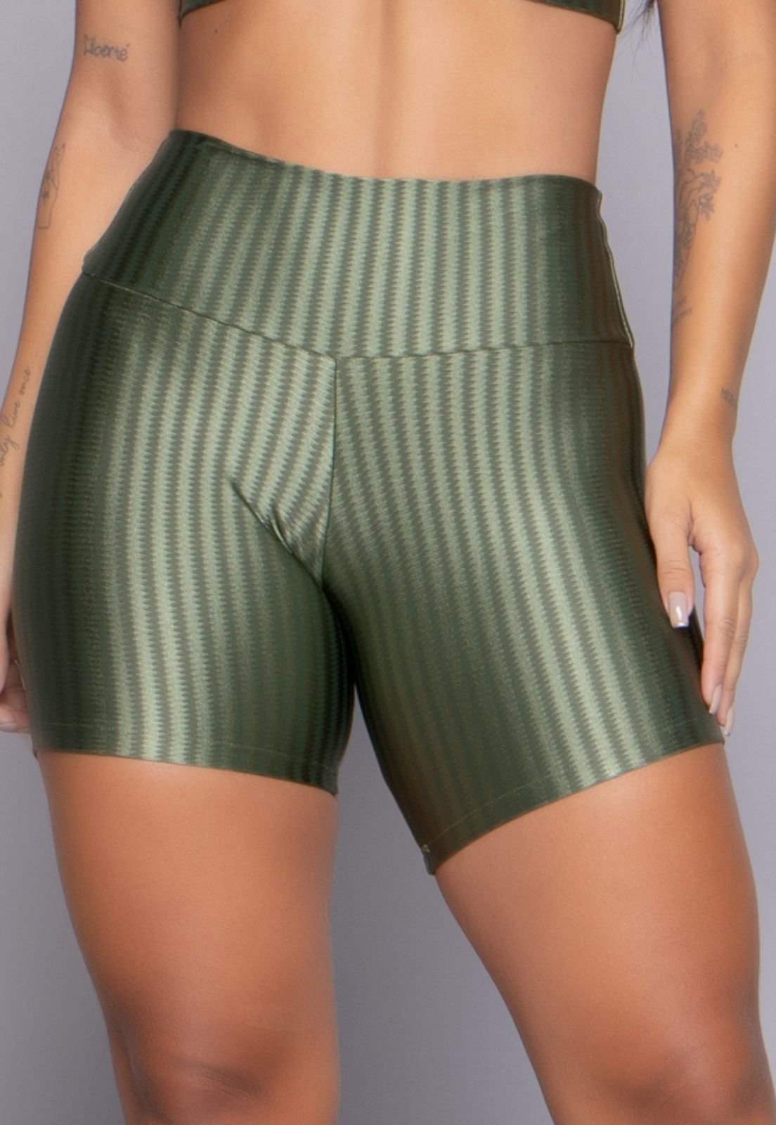 Short New Zig Vekyo Compressão 3D Fitness Ikat Verde