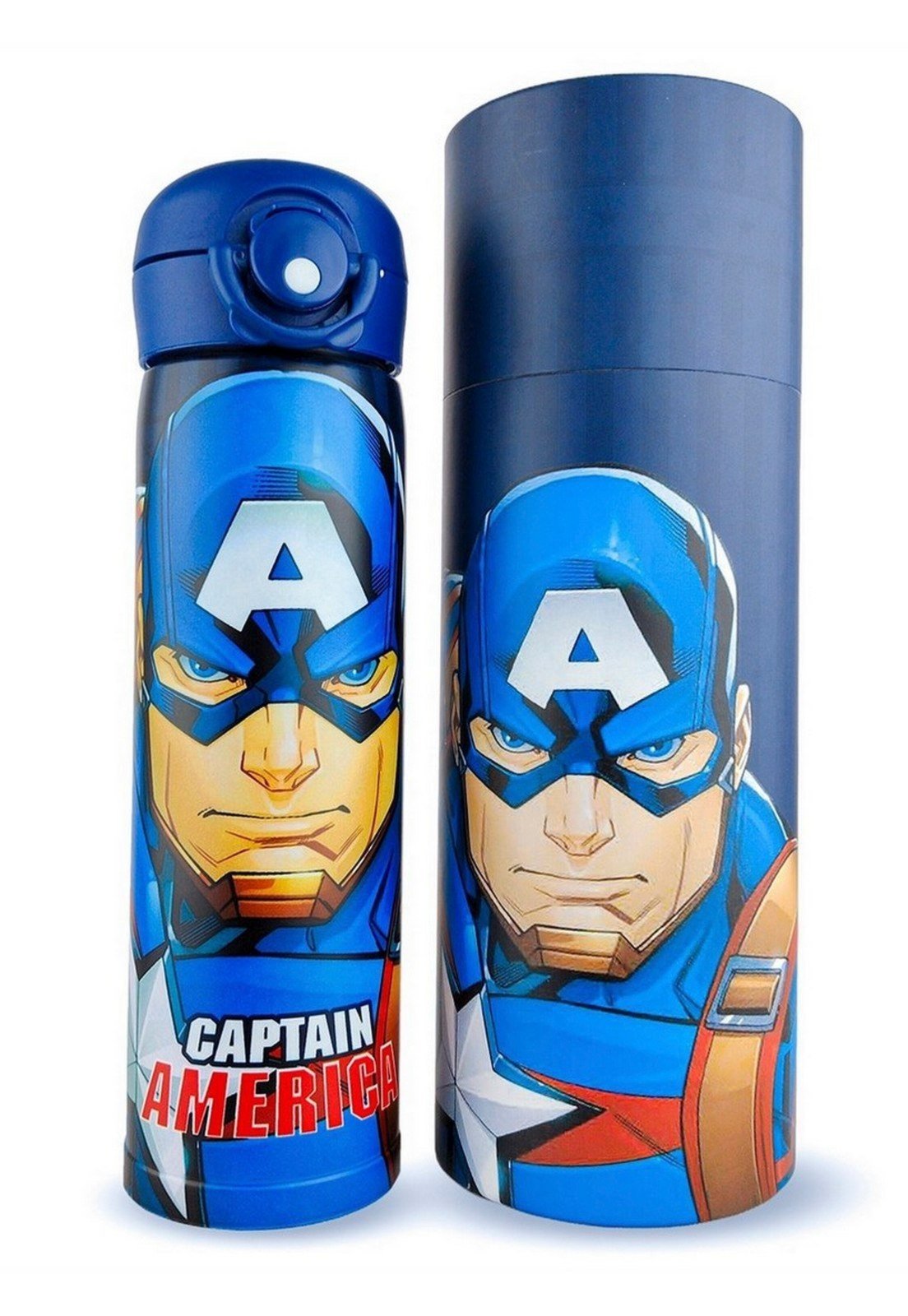 Garrafa Capitão América 500ml Marvel Vingadores Inox