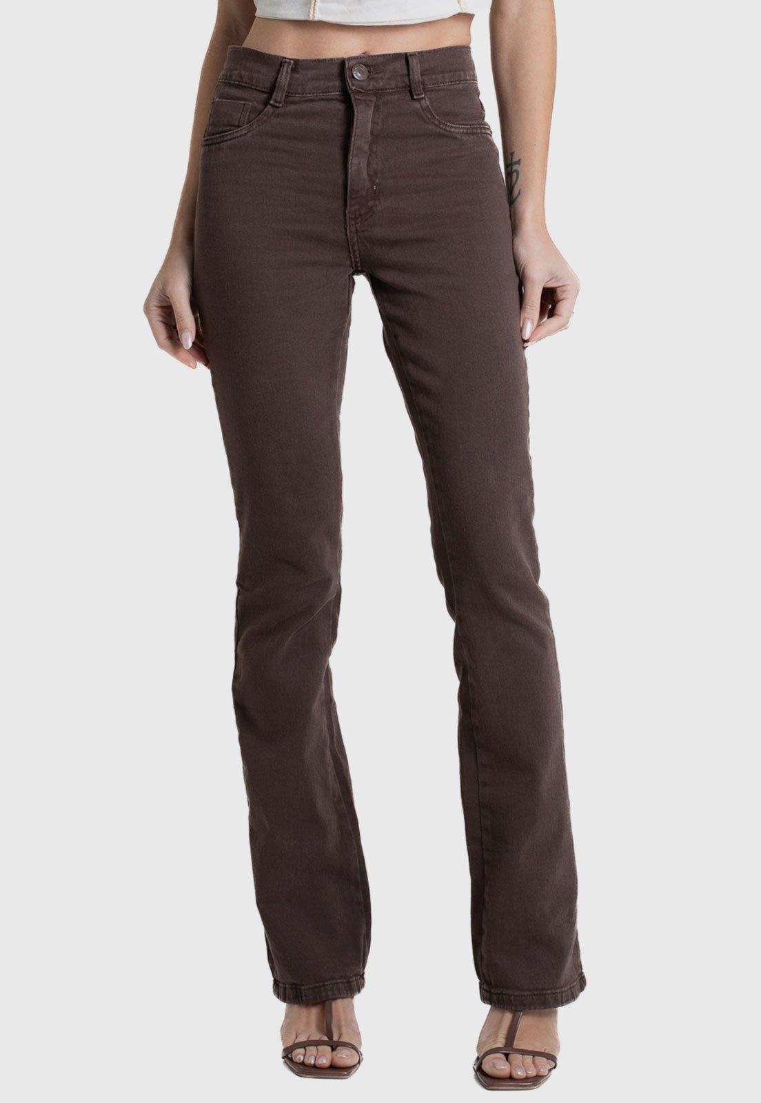 Calça Sarja Sawary Bootcut Marrom