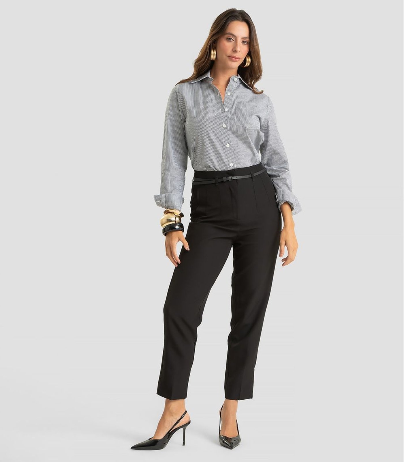 Calça Feminina Plus Size Alfaiataria Dianna Preto