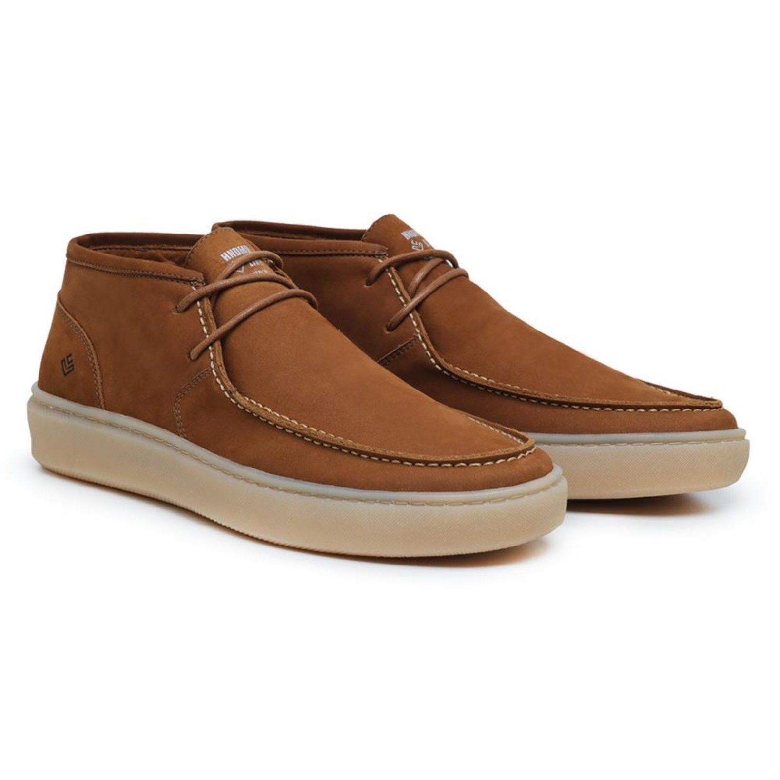 Bota Masculina Couro Cano Baixo Fechamento Elástico Casual Marrom 40 Marrom
