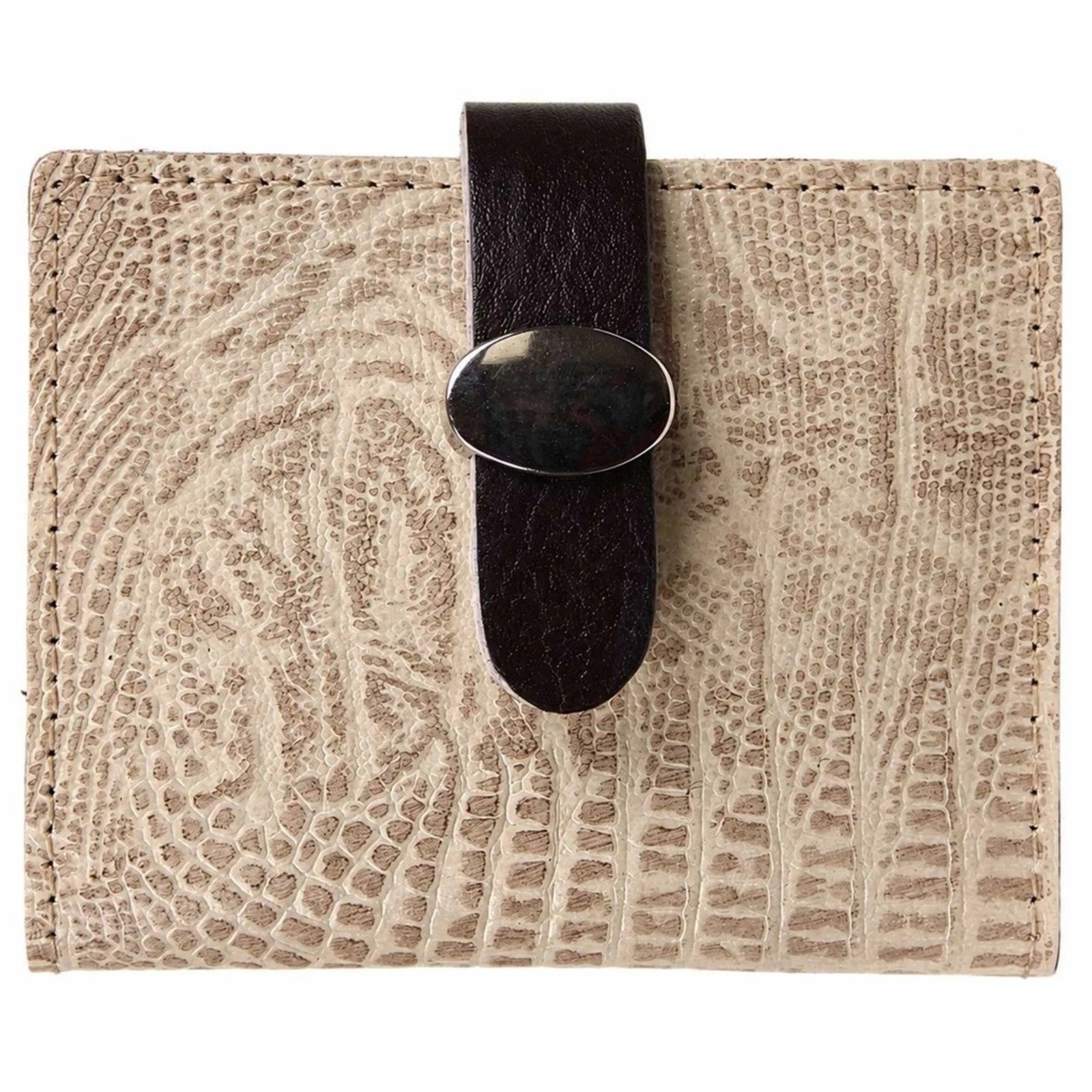 Carteira Feminina em Couro com Espelho Artlux 1588 Off White