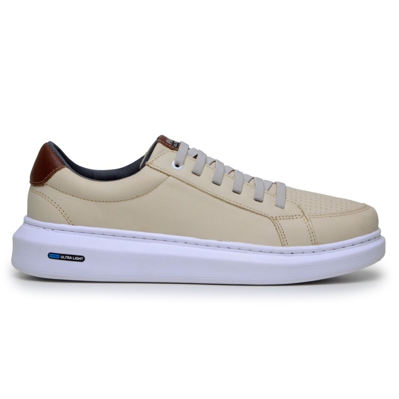 Tenis 100% Couro Legitimo Parra Boots MasculinoModerno Confortavel Leve 1031 - Palha
