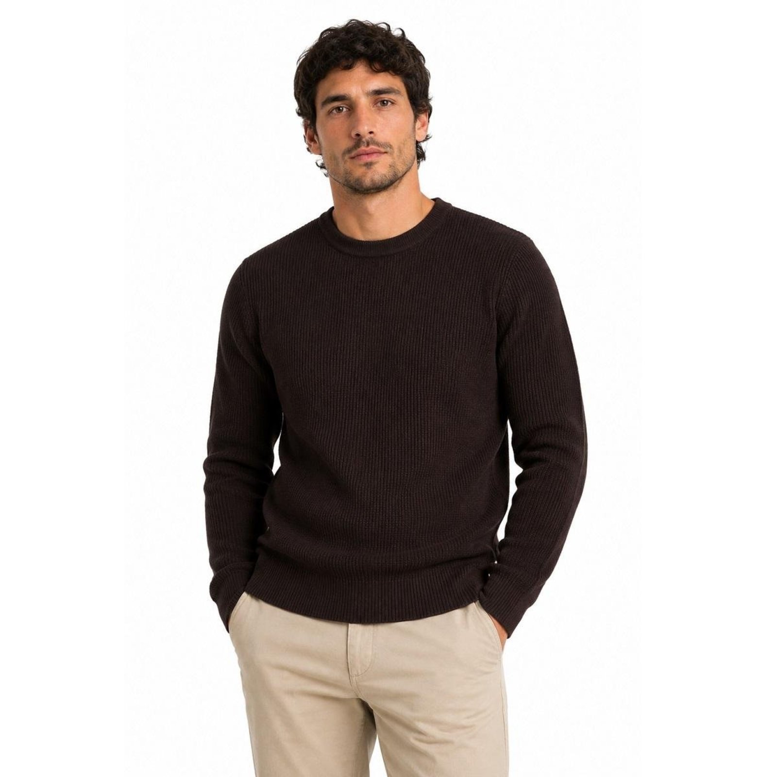 Suéter Tricôt Masculino Broken Rules 590235 Marrom