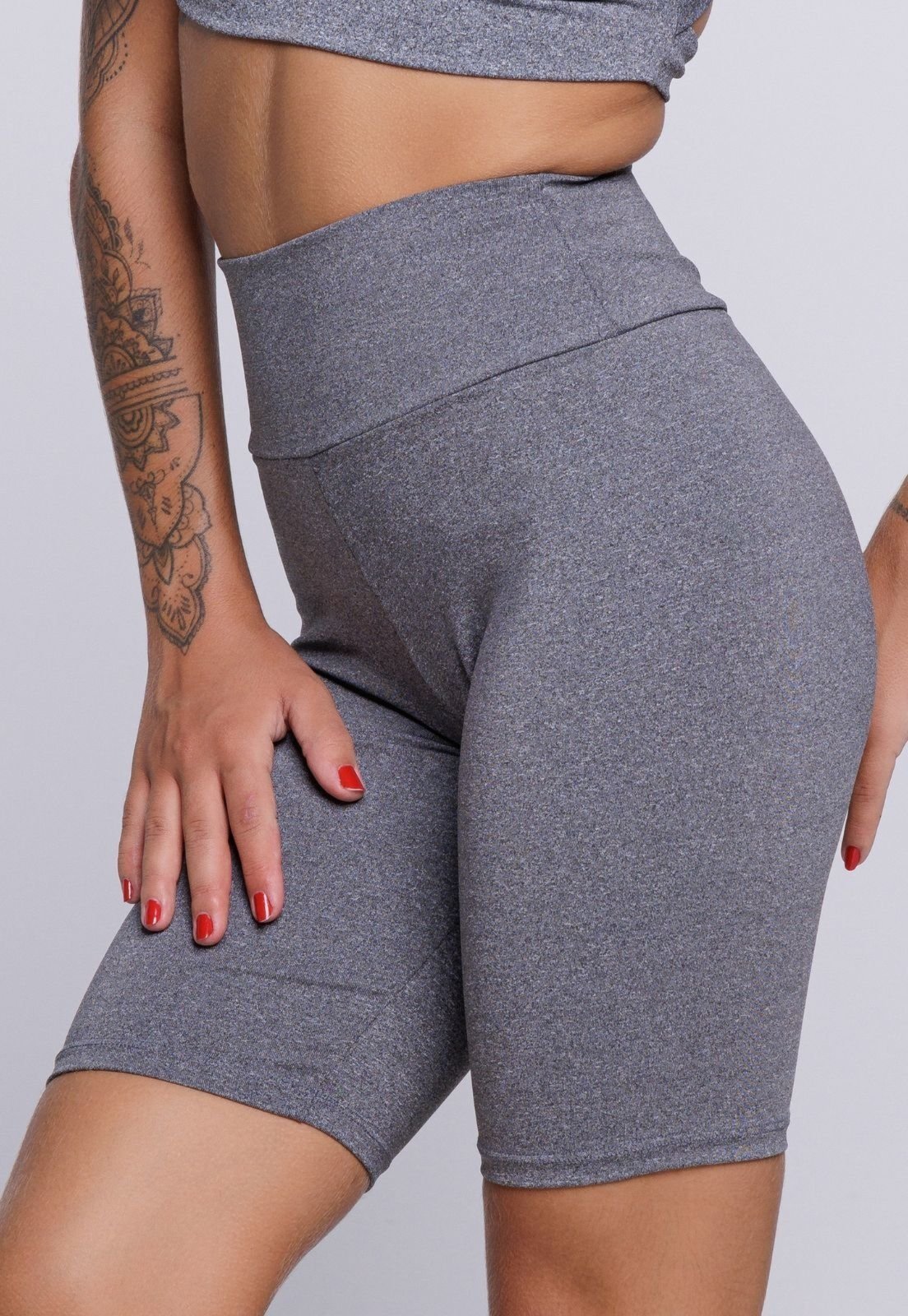 Vista 3 Bermuda Feminina WLS Modas Legging Fitness Academia Casual preto WLS Modas preto