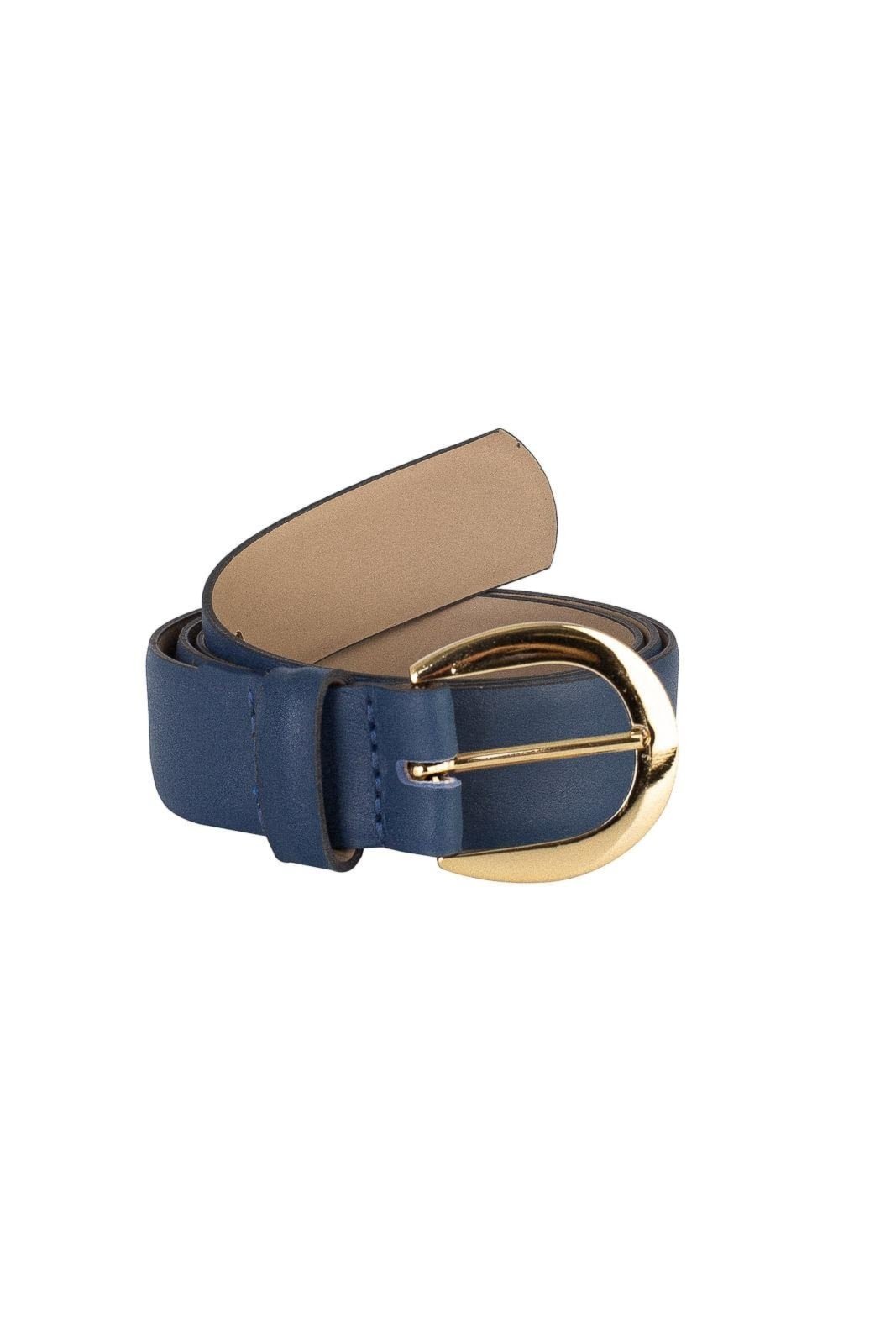 Cinto feminino de couro Liz Azul