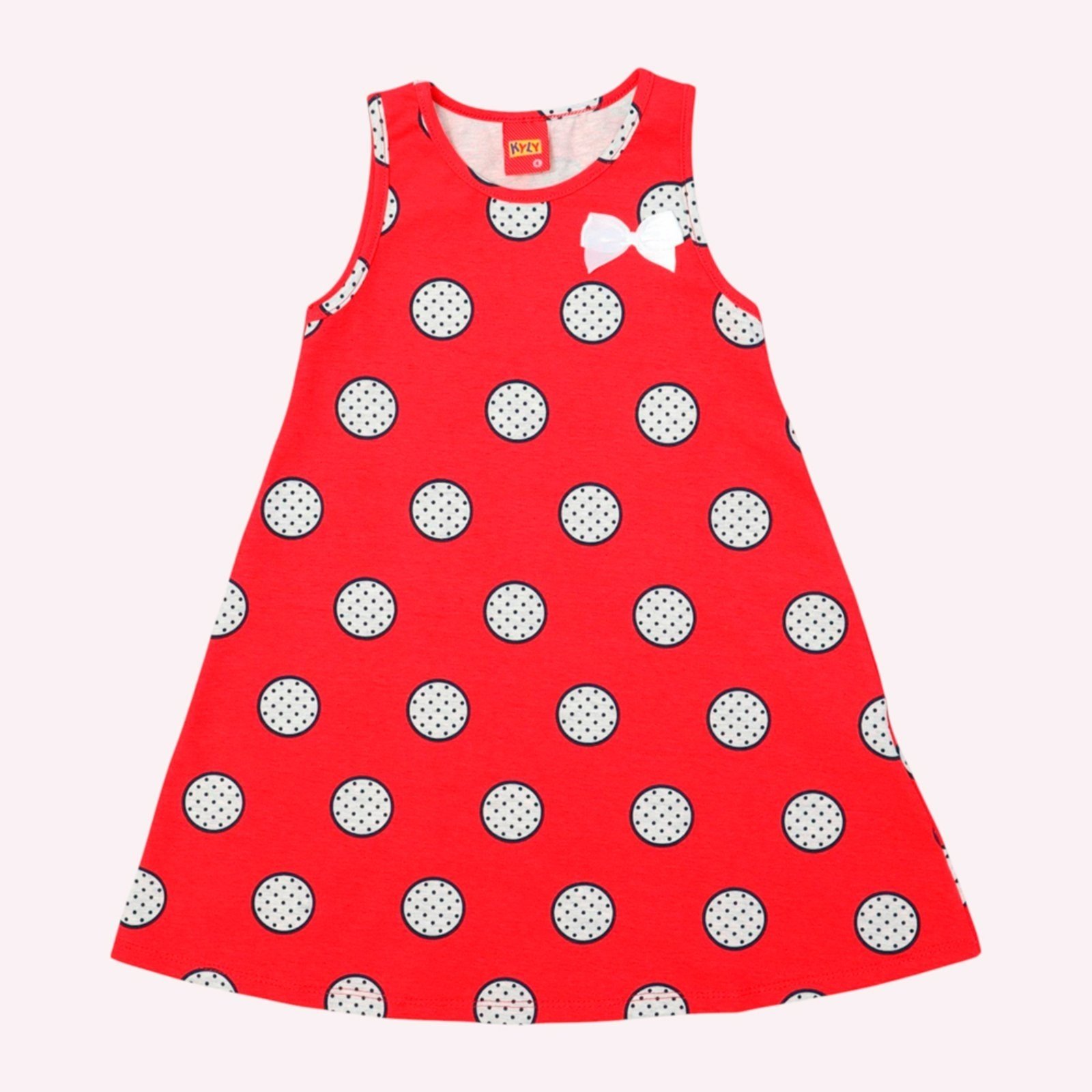 Vista 3 Infantil - Vestido Menina Estampa Poá Kyly vermelho Kyly vermelho