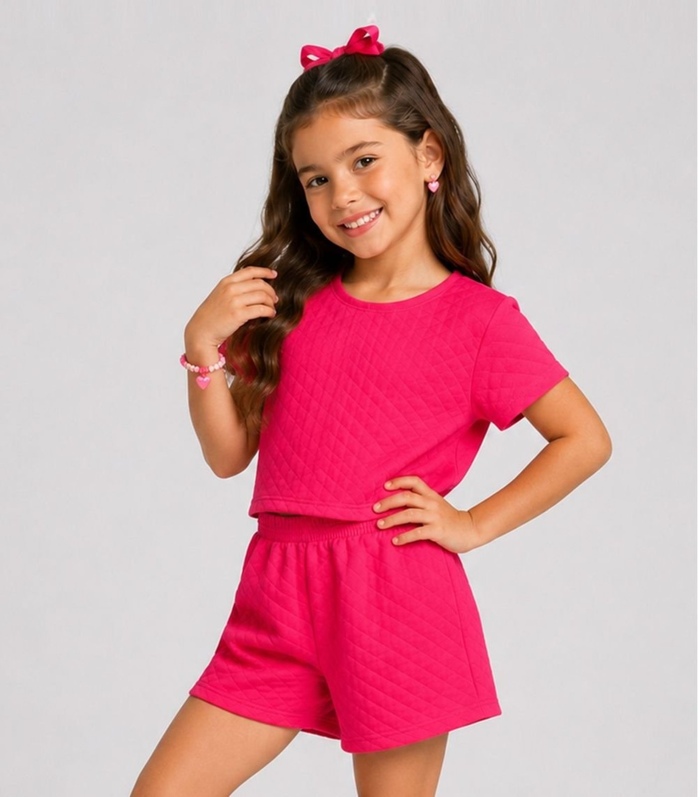 Infantil - Conjunto Menina Blusa e Short Select Vermelho