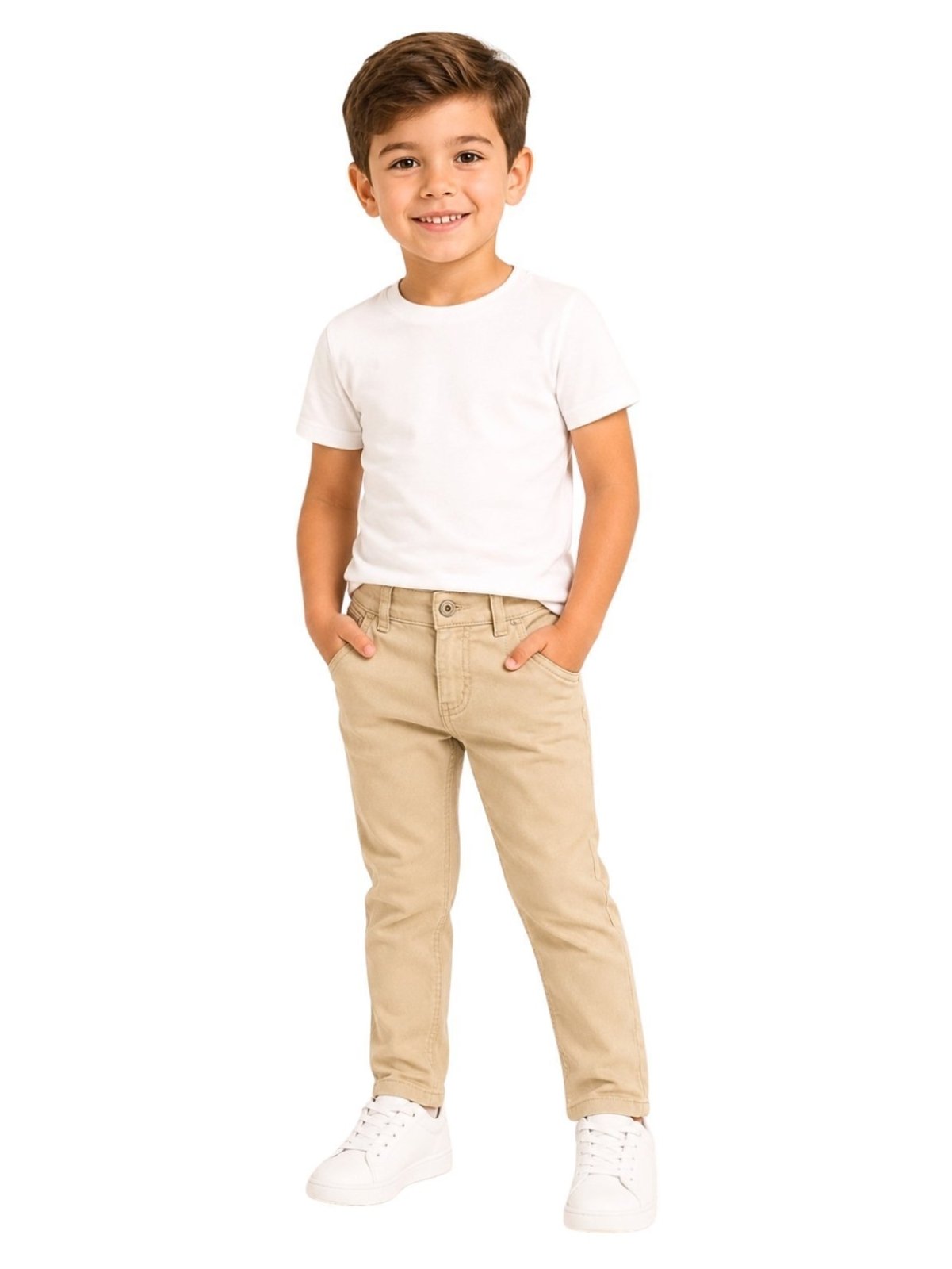 Infantil - Calça Sarja Crawling Skinny Masculina Areia