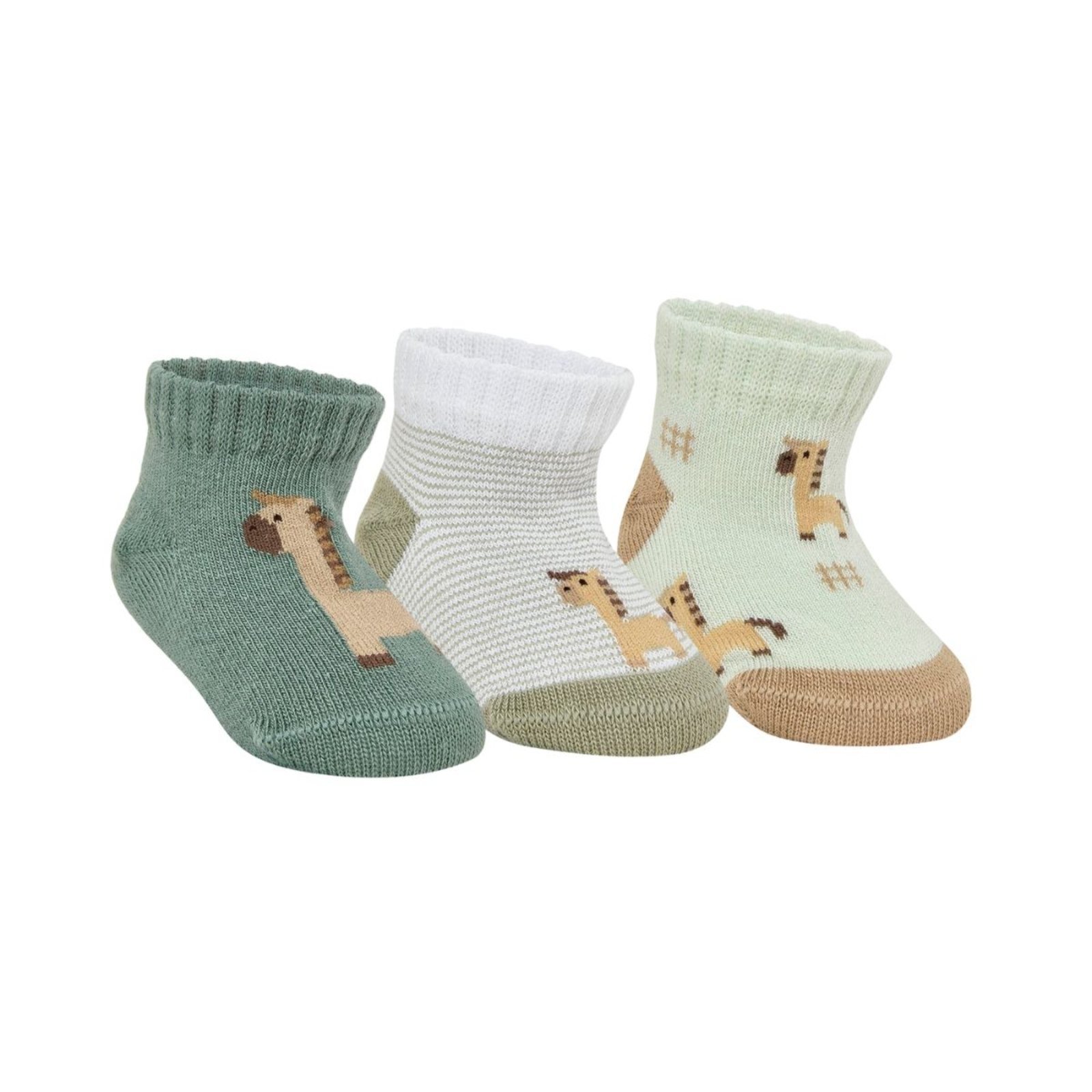 Kit 3 Pares Meias Recém Nascido Menino Cano Curto Selene