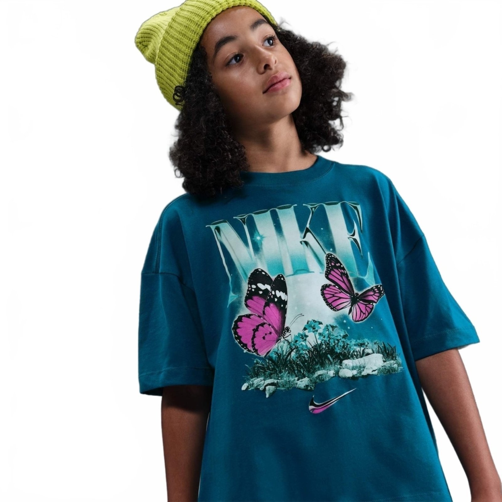 Vista 2 Infantil - Camiseta Nike Sportswear Butterfly Oversized preto Nike preto