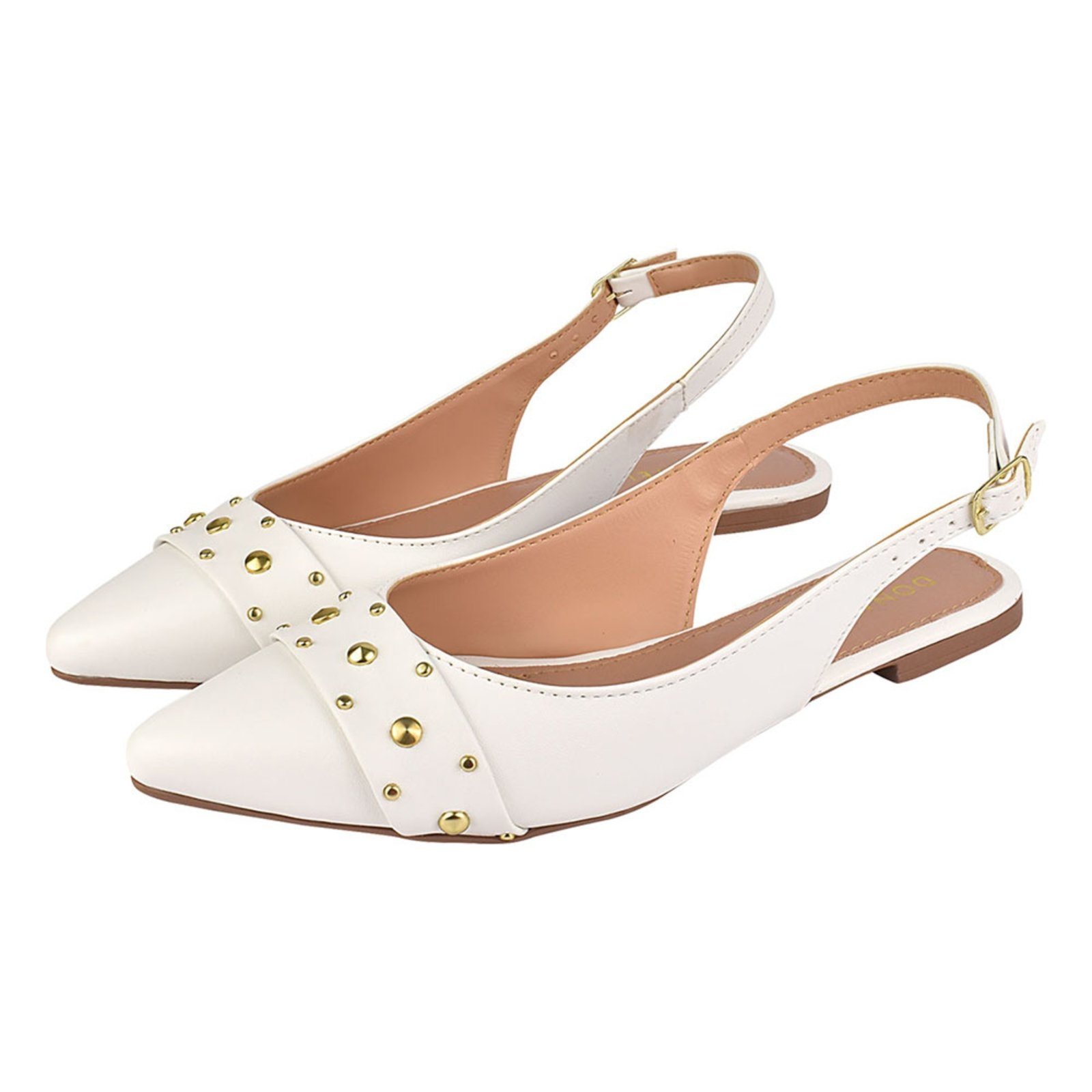 Sapatilha Feminina Bico Fino Mule Slingback CM Calçados Hotfix Branco