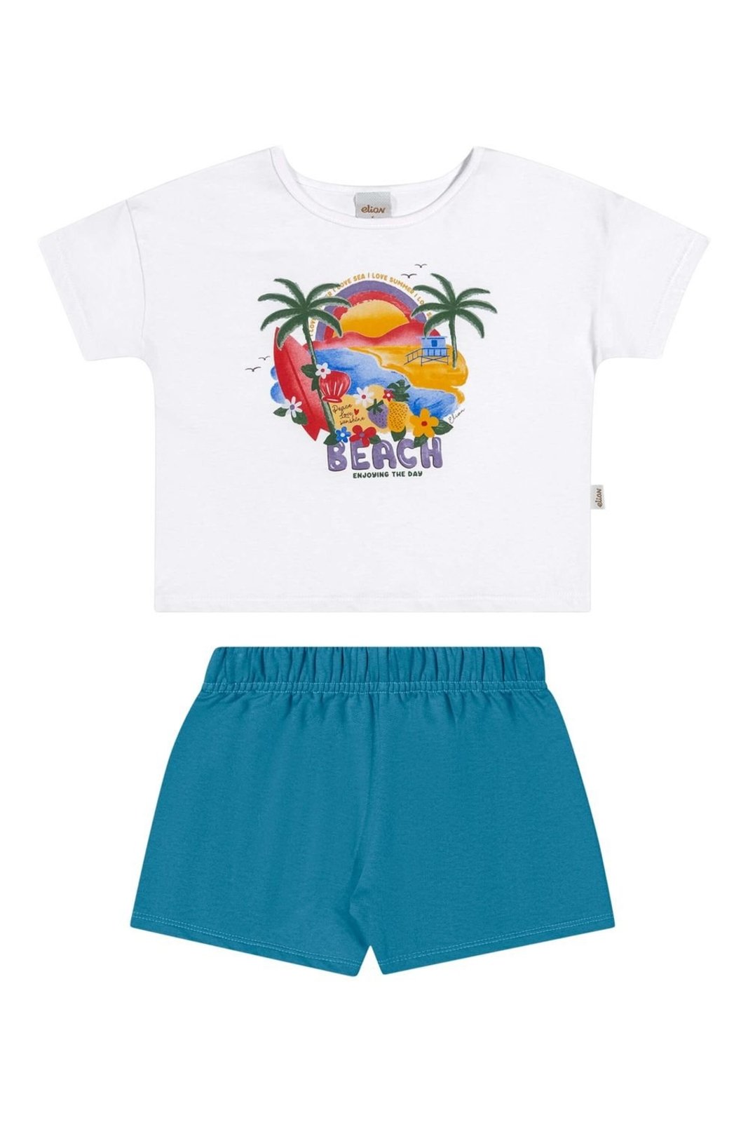 Infantil - Conjunto Menina Ombro Deslocado Elian Branco