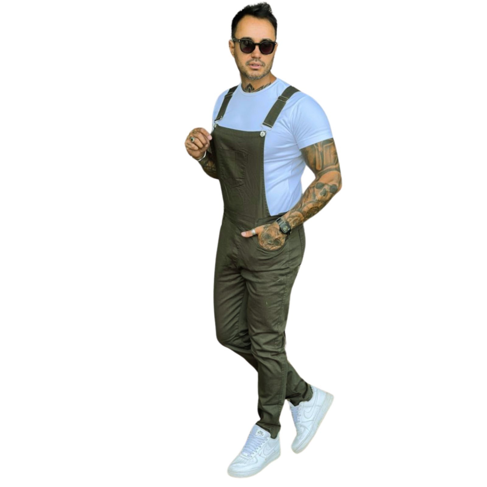 Macacão Verde Escuro Sarja Masculino Alleppo Jeans