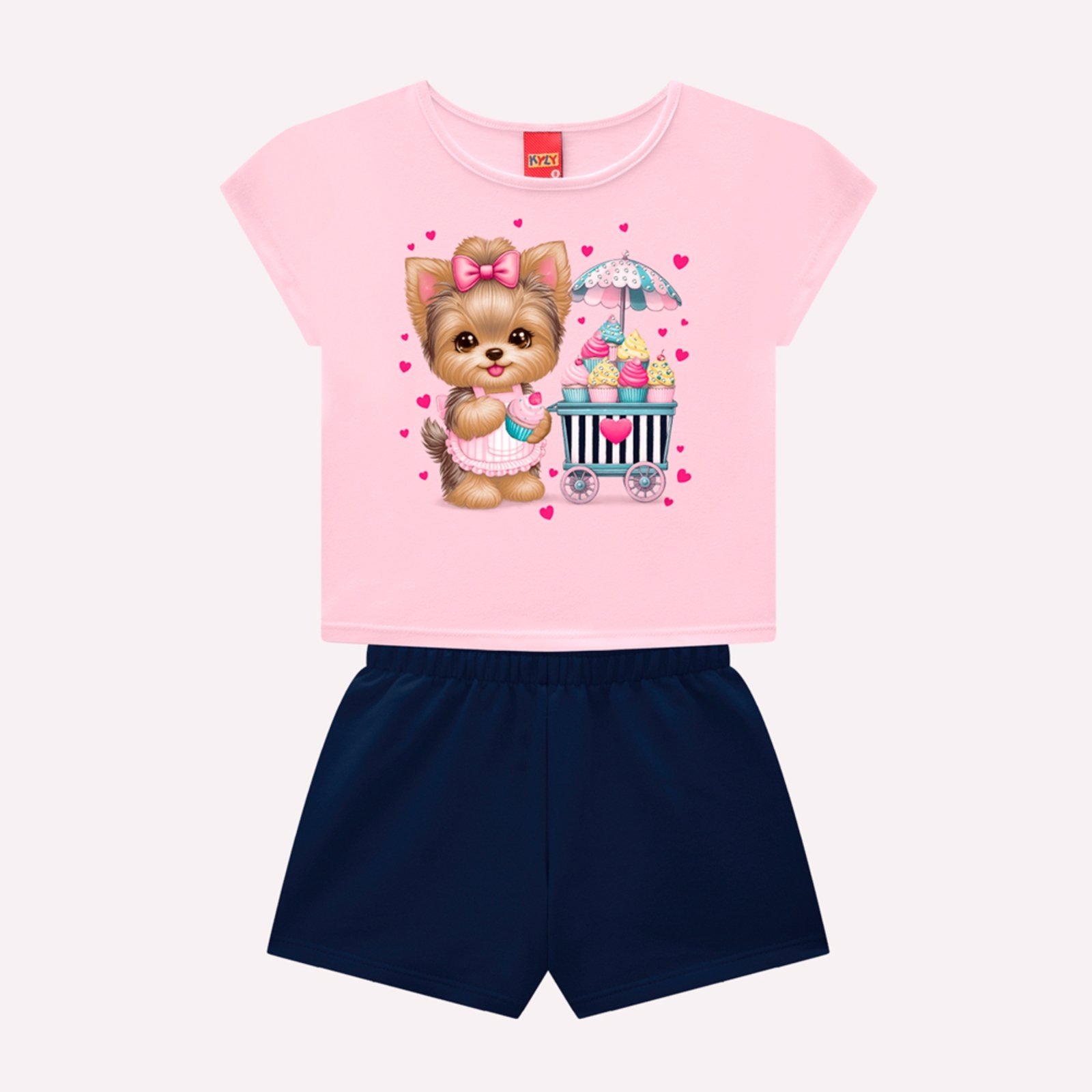 Vista 2 Infantil - Conjunto Menina Cachorrinho Kyly amarelo Kyly amarelo