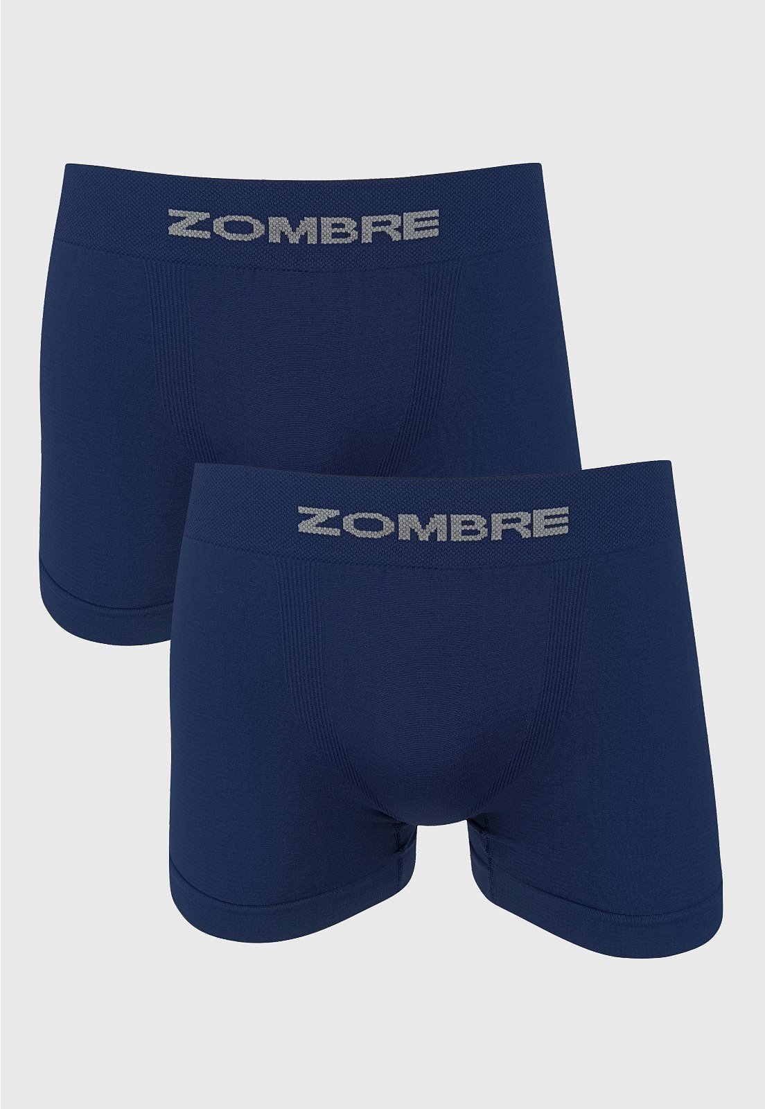 Kit 2pçs Cueca Zombre Boxer Sem Costura Marinho