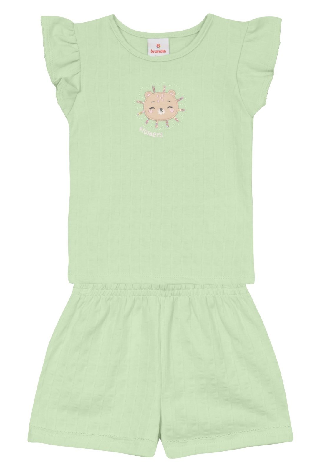 Vista 3 Infantil - Conjunto menina de ursinho Brandili verde Brandili verde