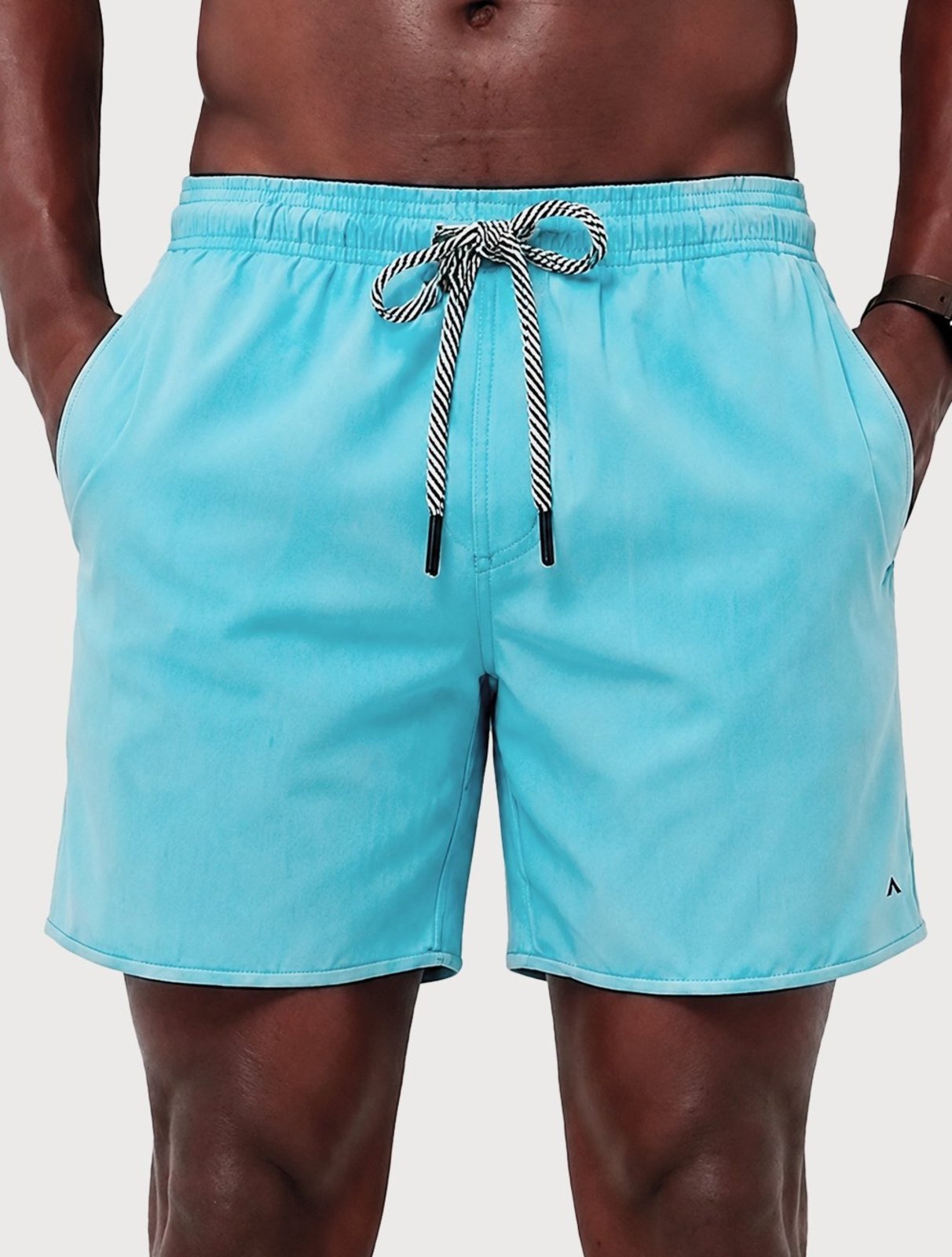 Short Aramis Masculino D Água Elastico Logo Azul Claro