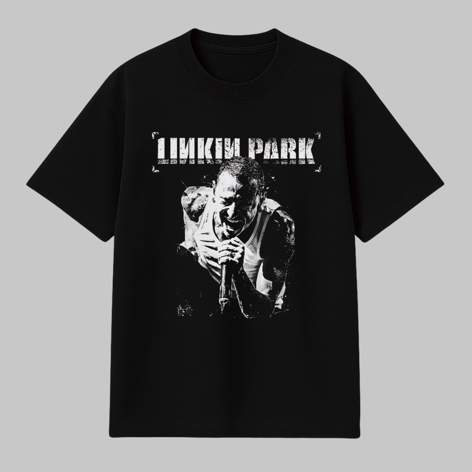 Camiseta Básica Estampa Banda Linkin Park Rock Unissex Preto