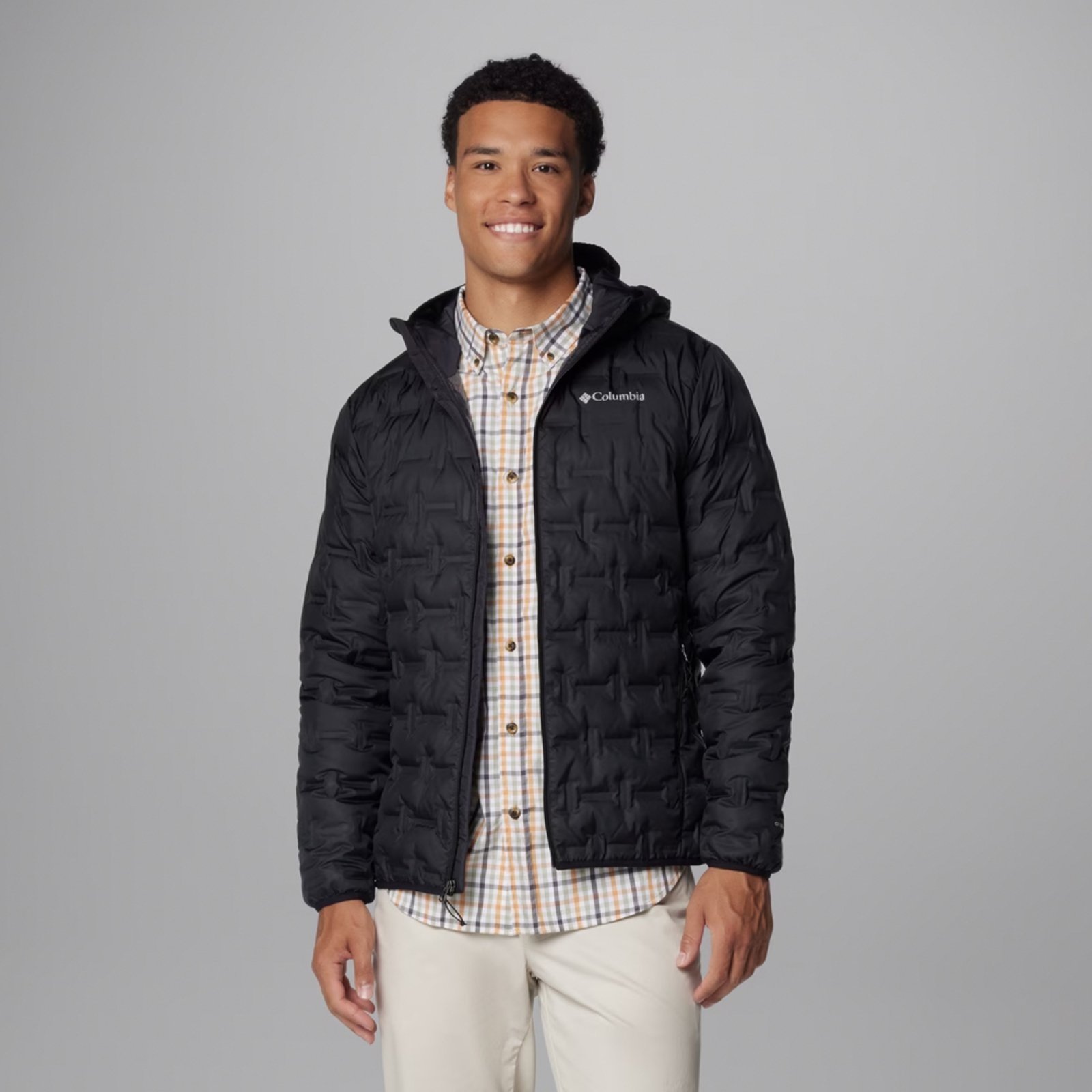 Vista 2 Jaqueta Columbia Down Delta Ridge II Hooded Masculino preto Columbia preto