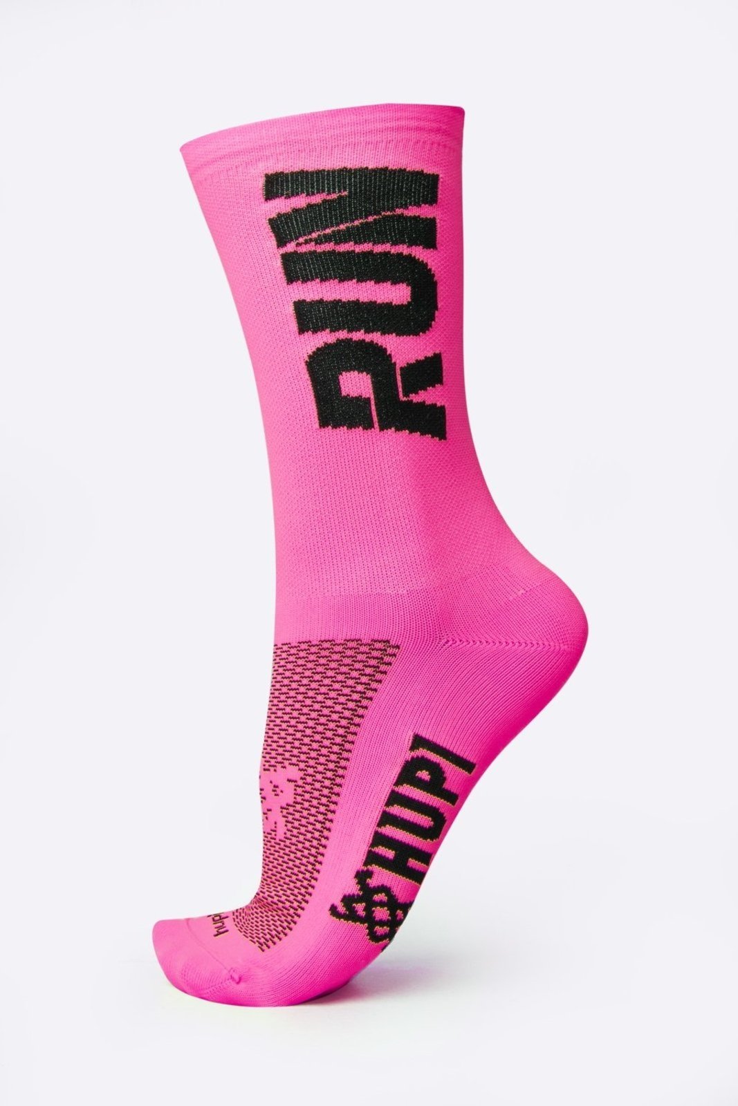 Meia HUPI Run Rosa/Preto - LT para pés menores 34-38 Rosa