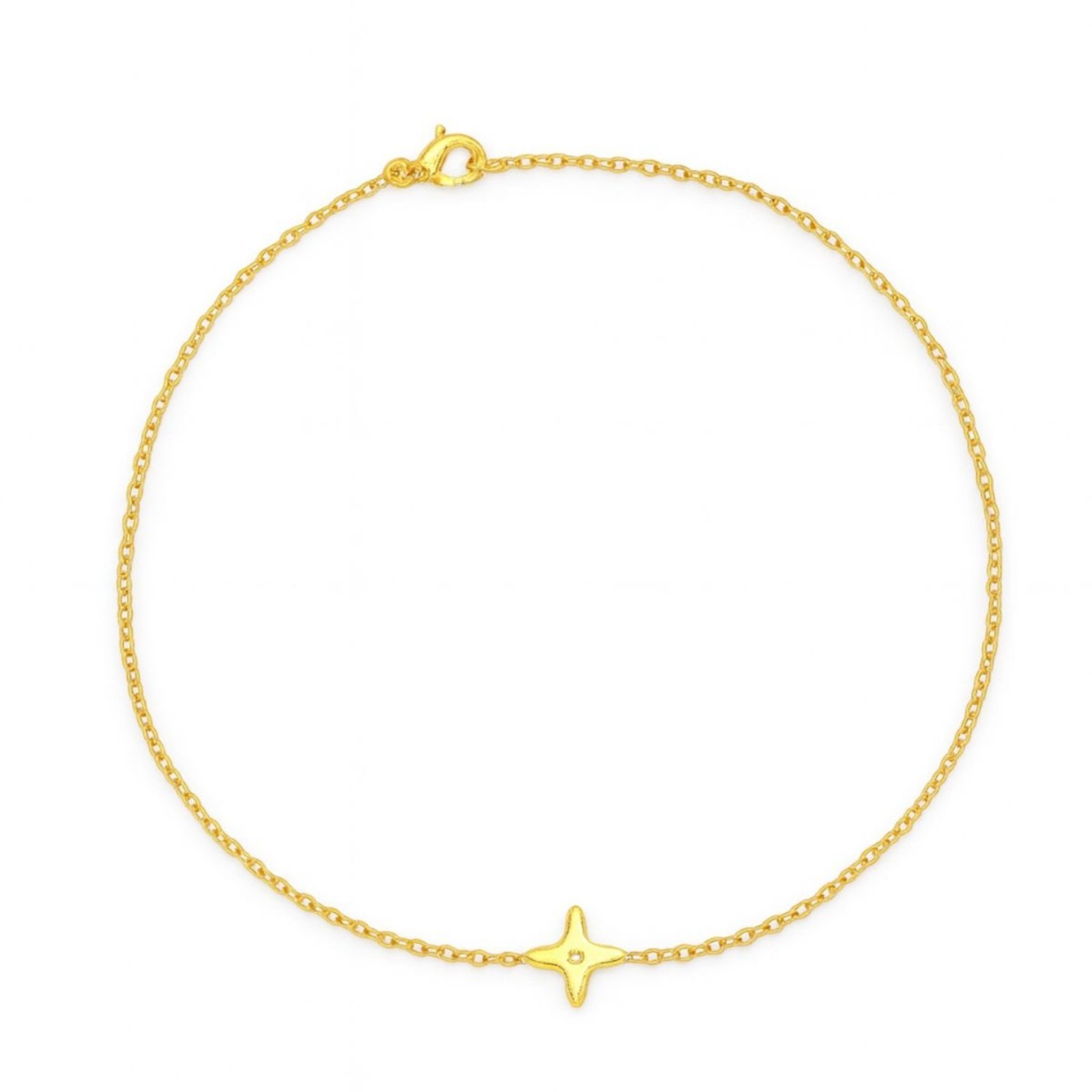 Vista 3 Tornozeleira Dourada Delicada com Pingente Estrela Vih Triny dourado Vih Triny dourado