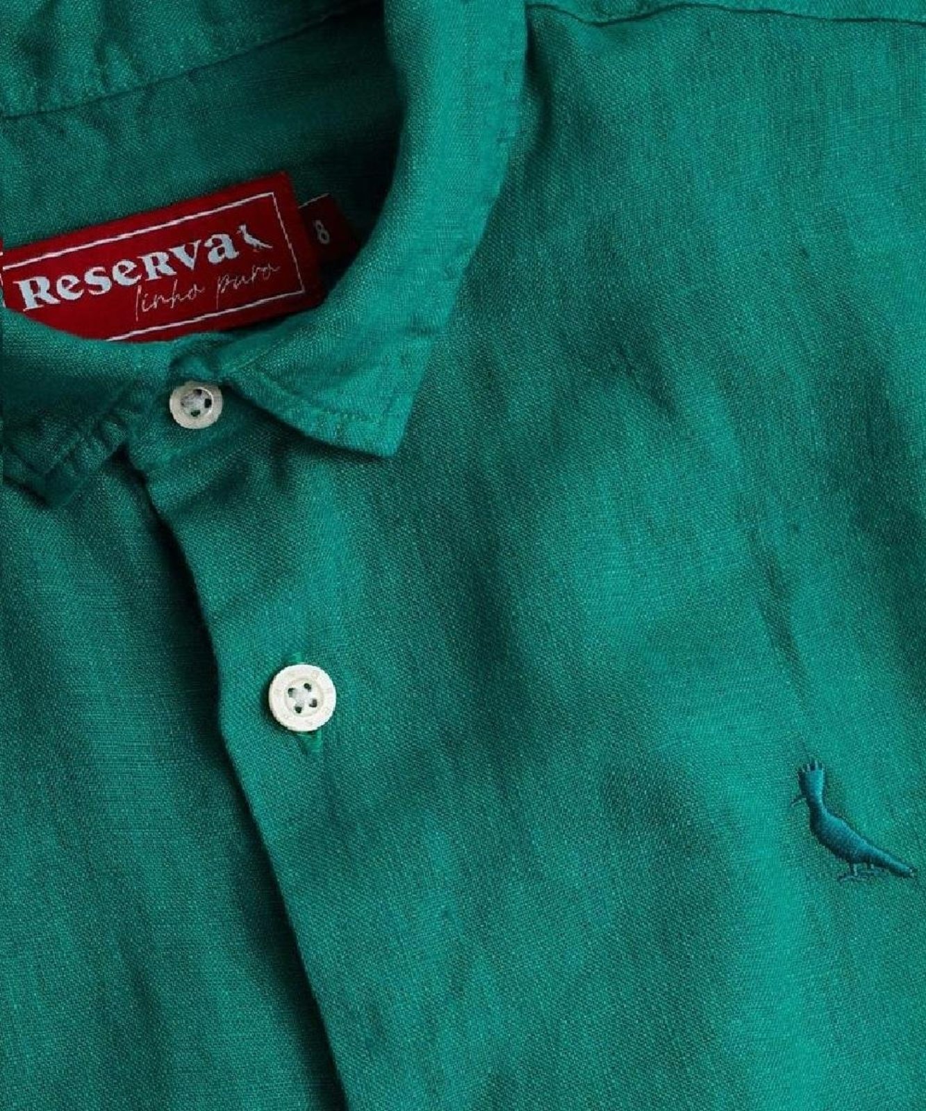 Vista 3 Infantil - Camisa Manga Curta Tp Linho Tinturado Reserva Mini azul Reserva Mini azul