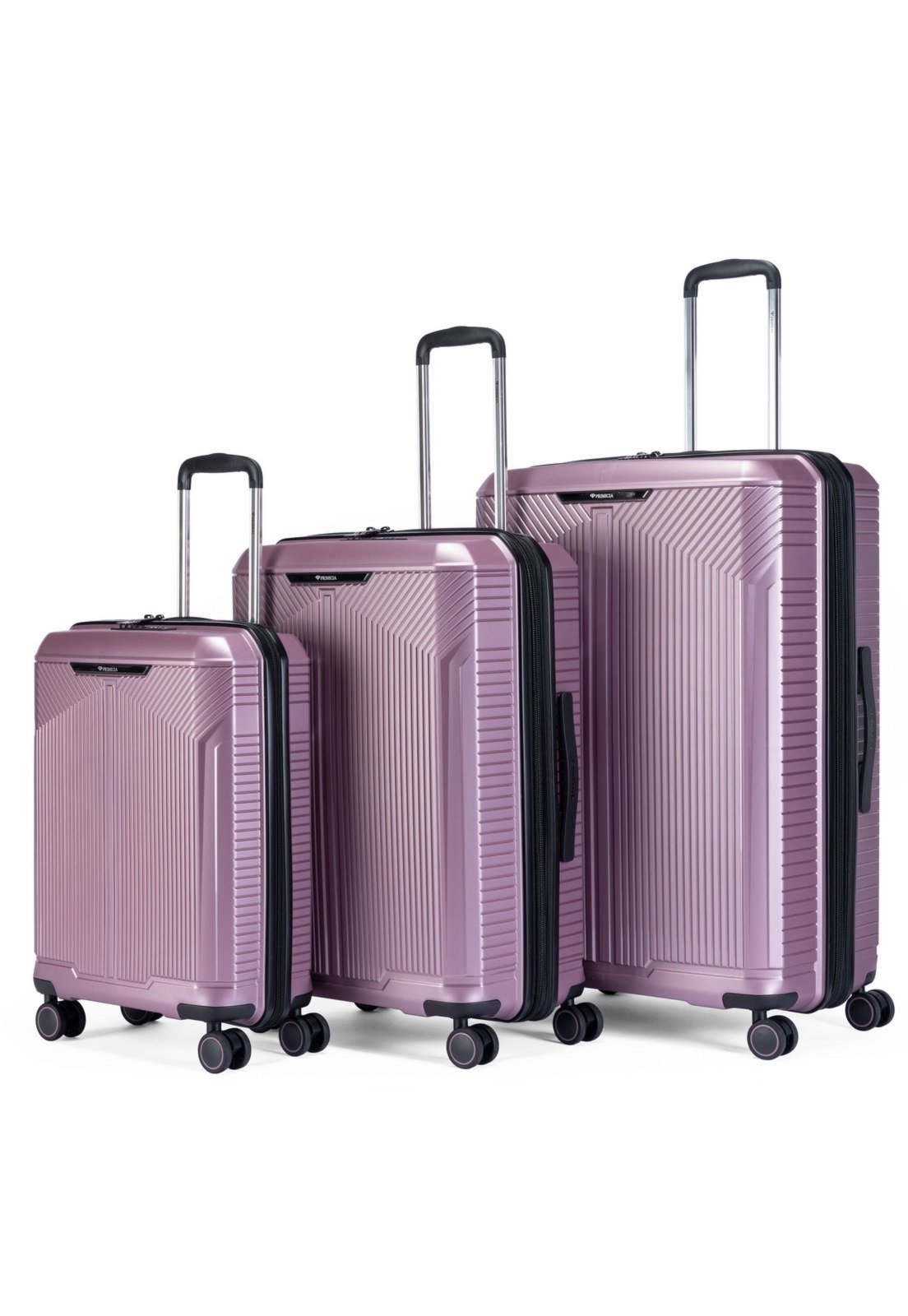 Kit Com 3 Malas De Viagem ABS Rígido Primicia Rodinhas 360° Reforçada com Cadeado TSA Espaçosa