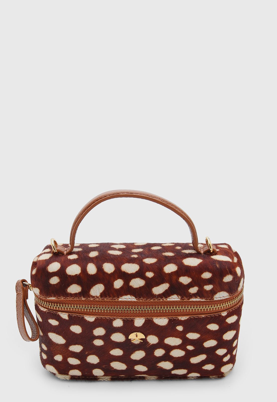 Bolsa Feminina Luiza Barcelos Animal Print Couro Marrom