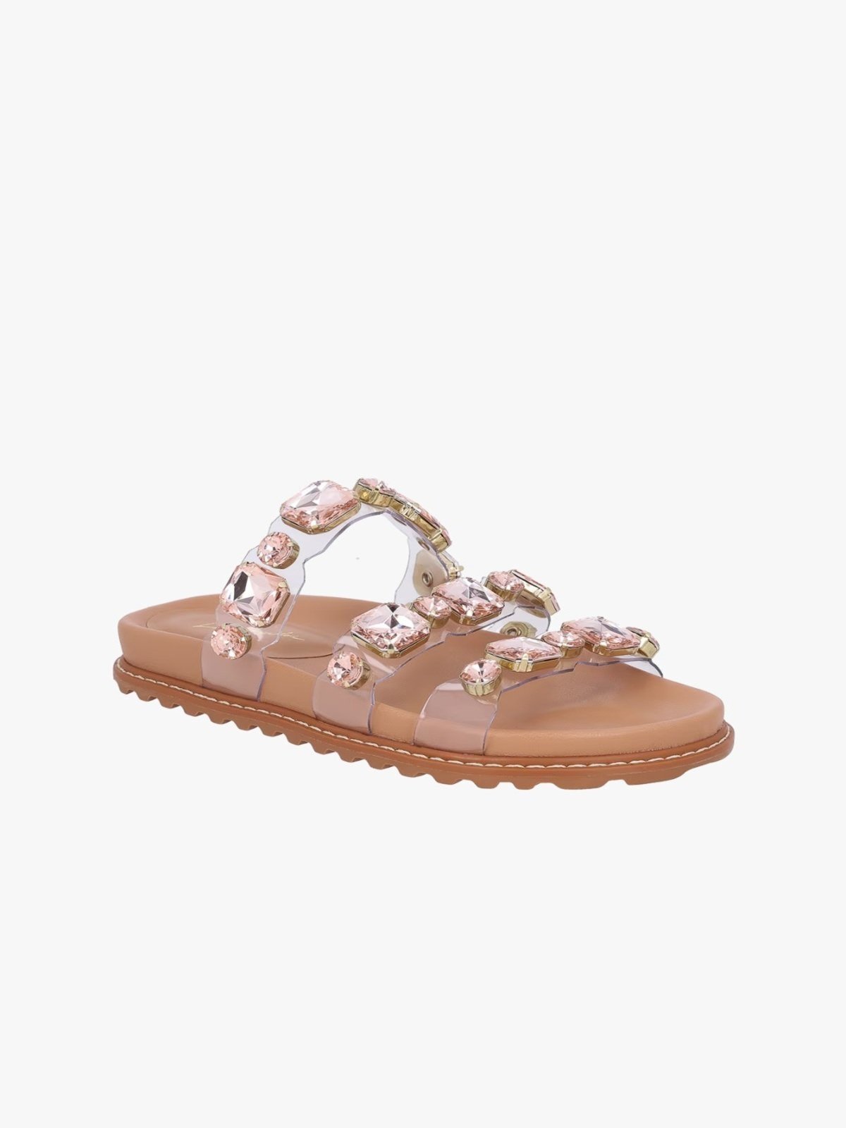 Papete Luiza Barcelos Couro E Vinil Blush Com Pedrarias