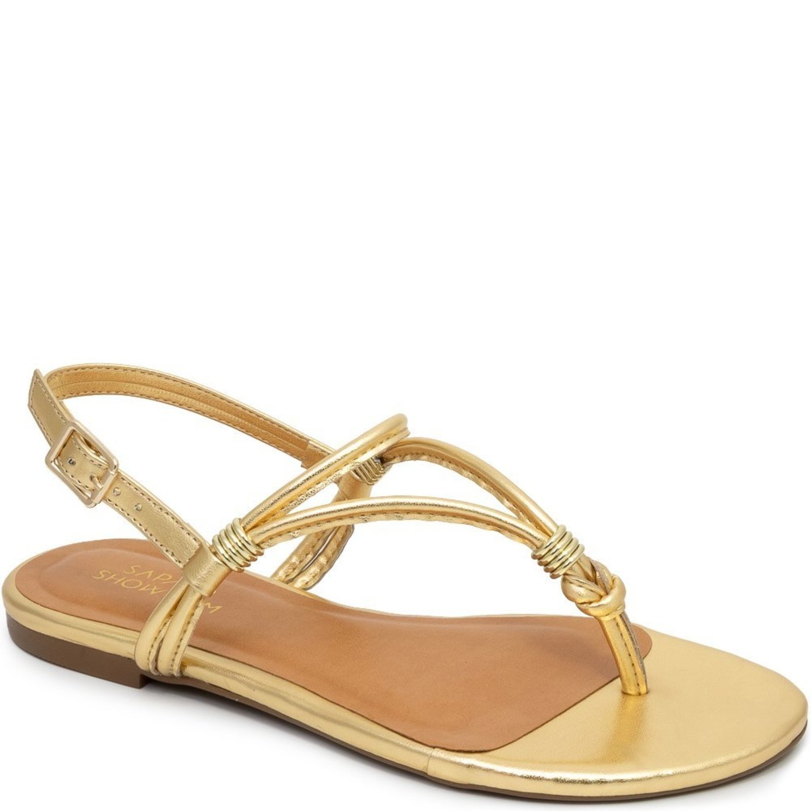 Rasteira Slingback com Fivela Sapato Show 016077232 Sapato Show Dourado