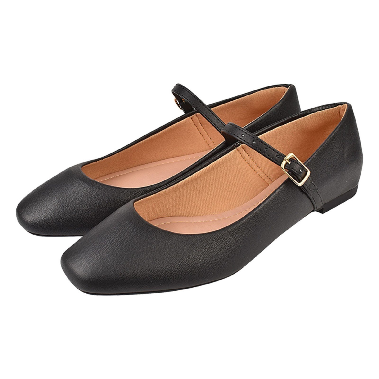 Sapatilha Feminina Boneca Bailarina Donatella Shoes Bico Quadrado Clássica Preto
