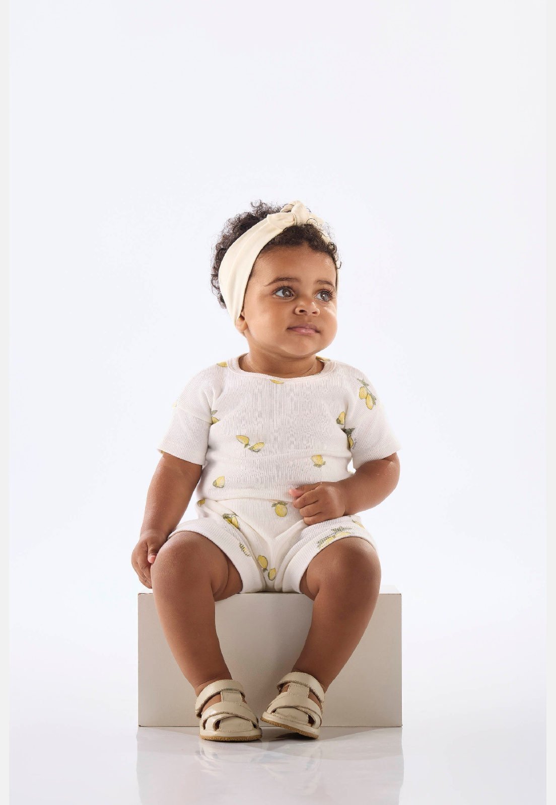 Infantil - Conjunto Blusa Short Ribana Nature Up Baby Branco