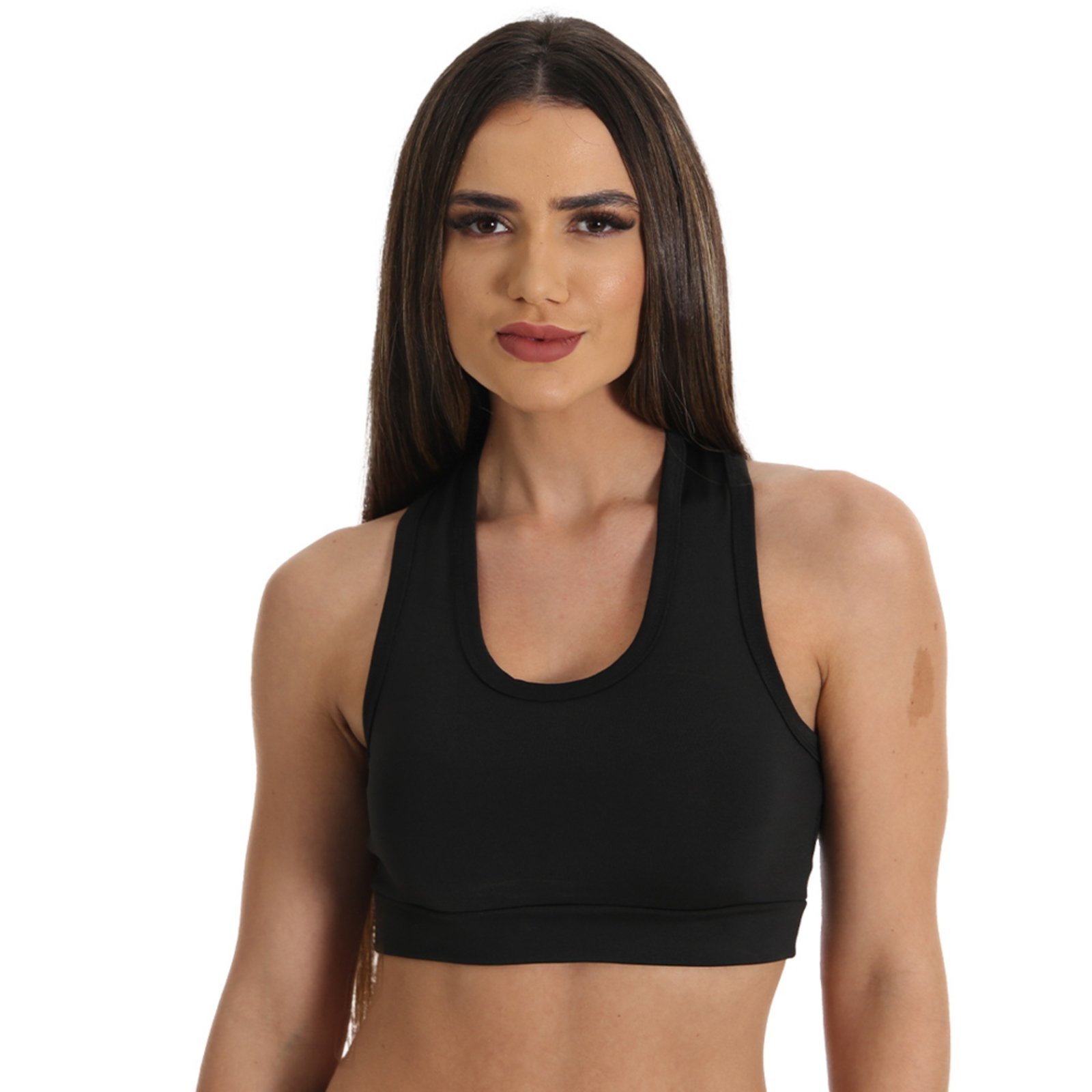 Top Fitness Nadador Fristyle Algodão Preto