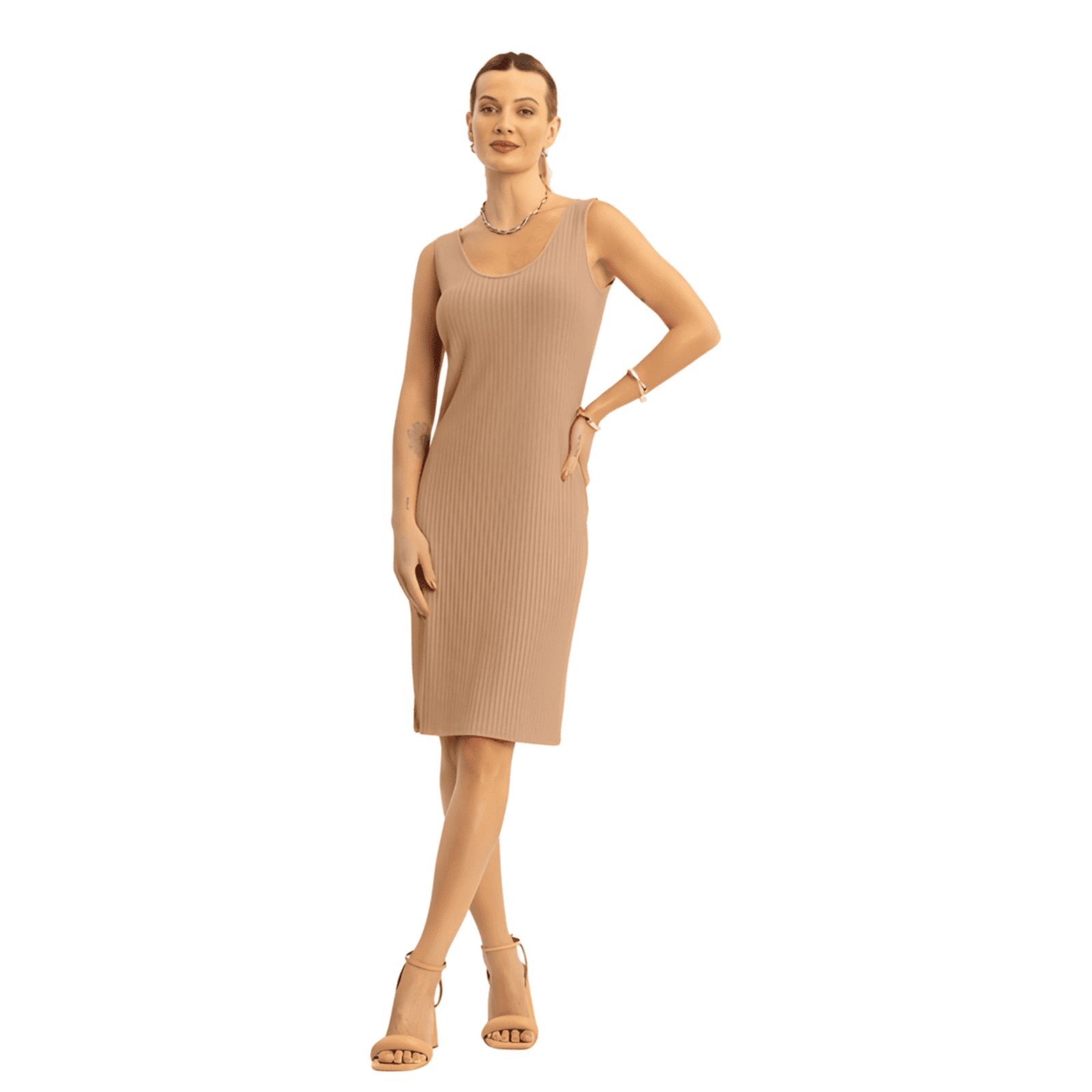 Vestido Regata Canelado Lunender