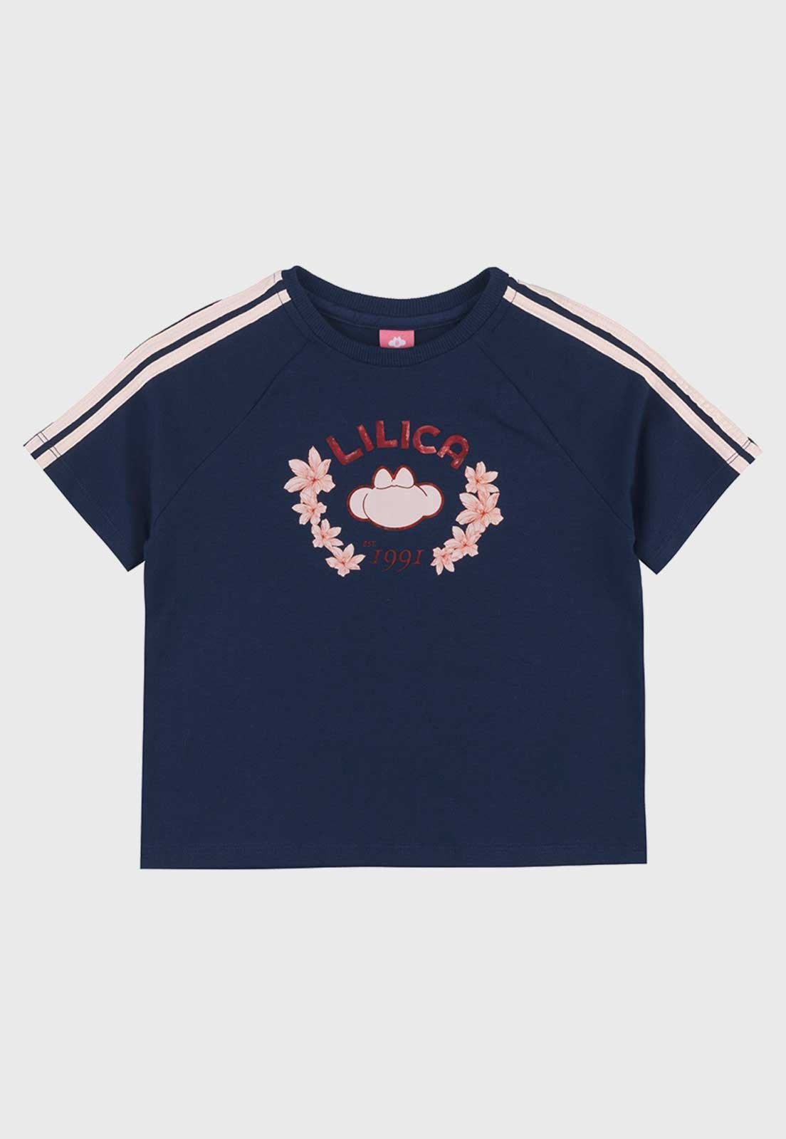 Infantil - Camiseta Lilica Ripilica Estampa Frontal Azul-Marinho