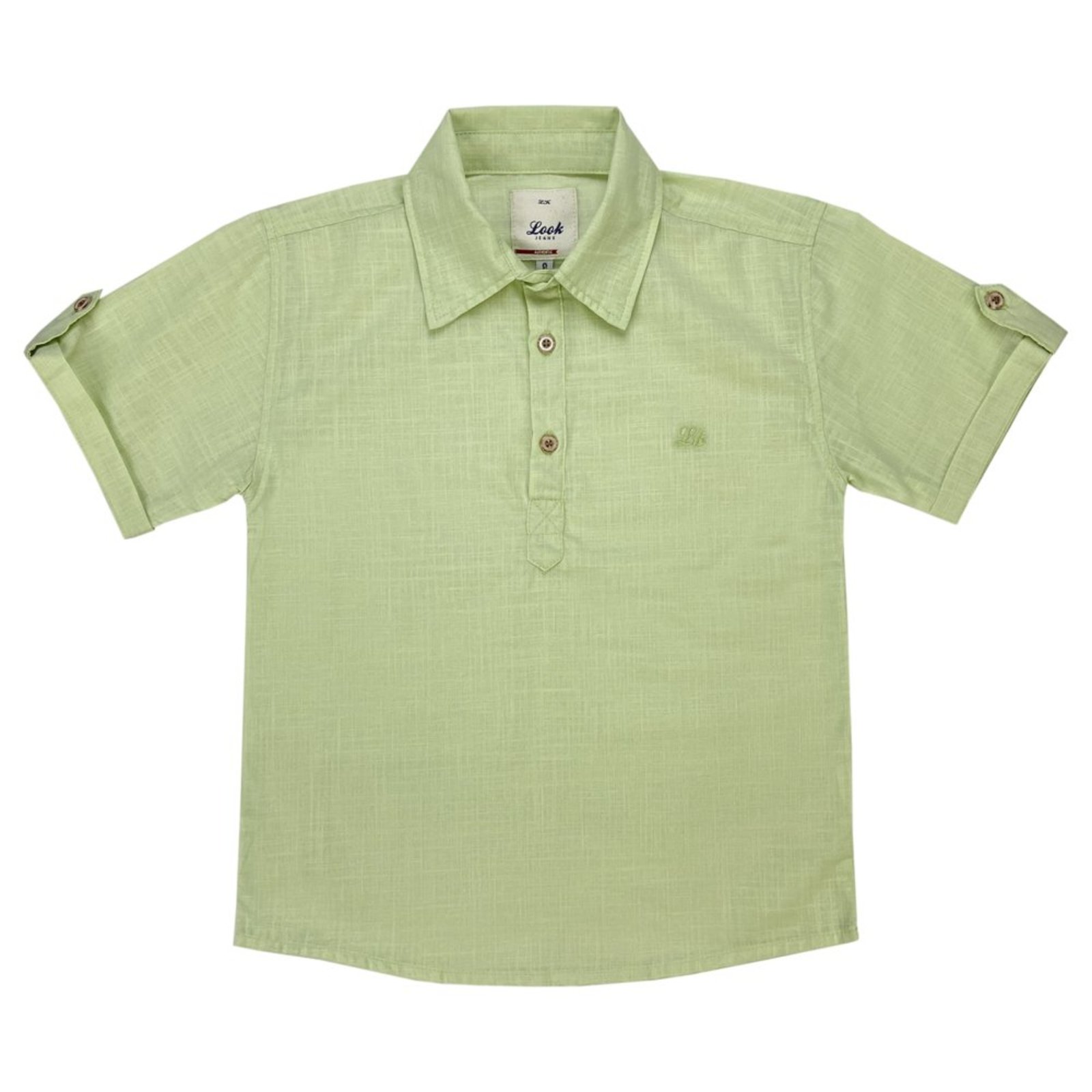 Infantil - Camisa Juvenil Look Jeans Tricoline Collor