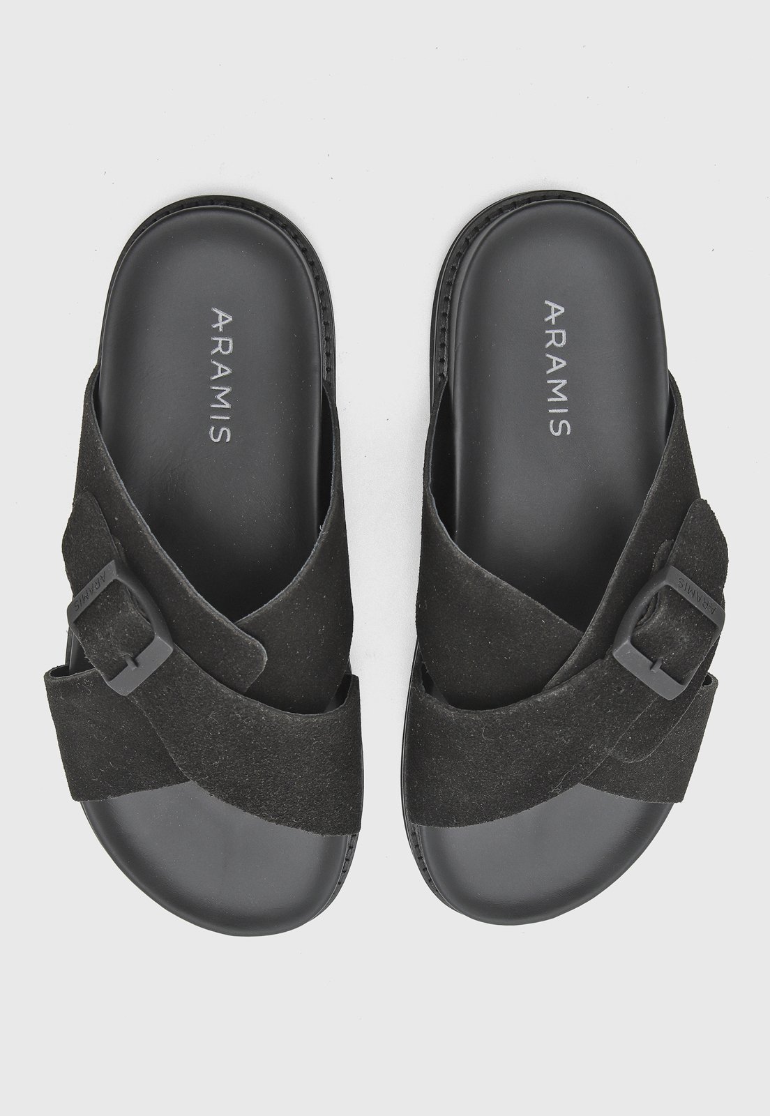 Chinelo Masculino Aramis Resort Cross Couro Preto