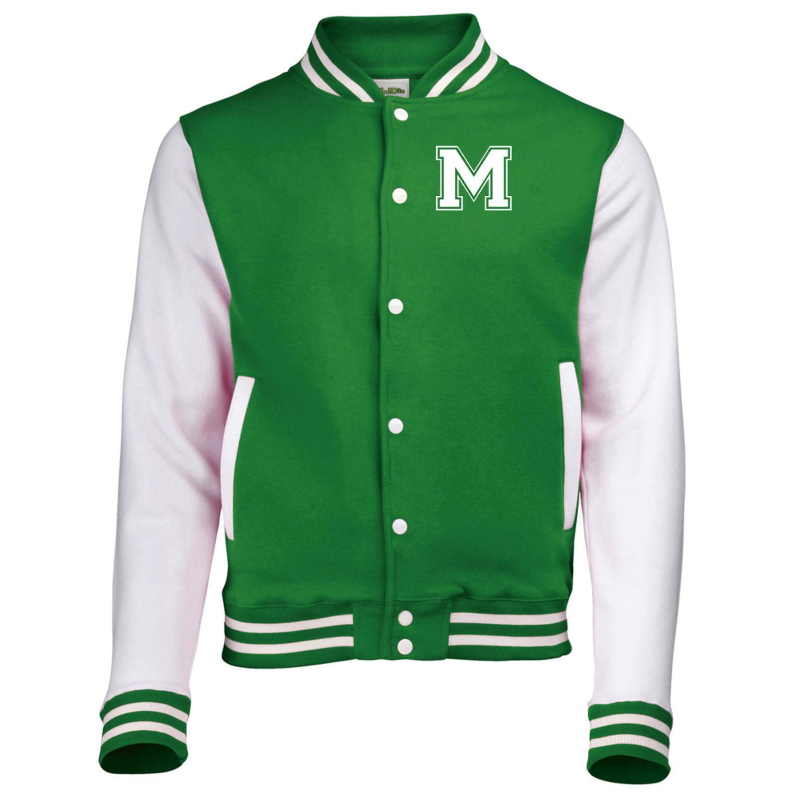 Jaqueta College Americana College4EVER Verde letra M bordada
